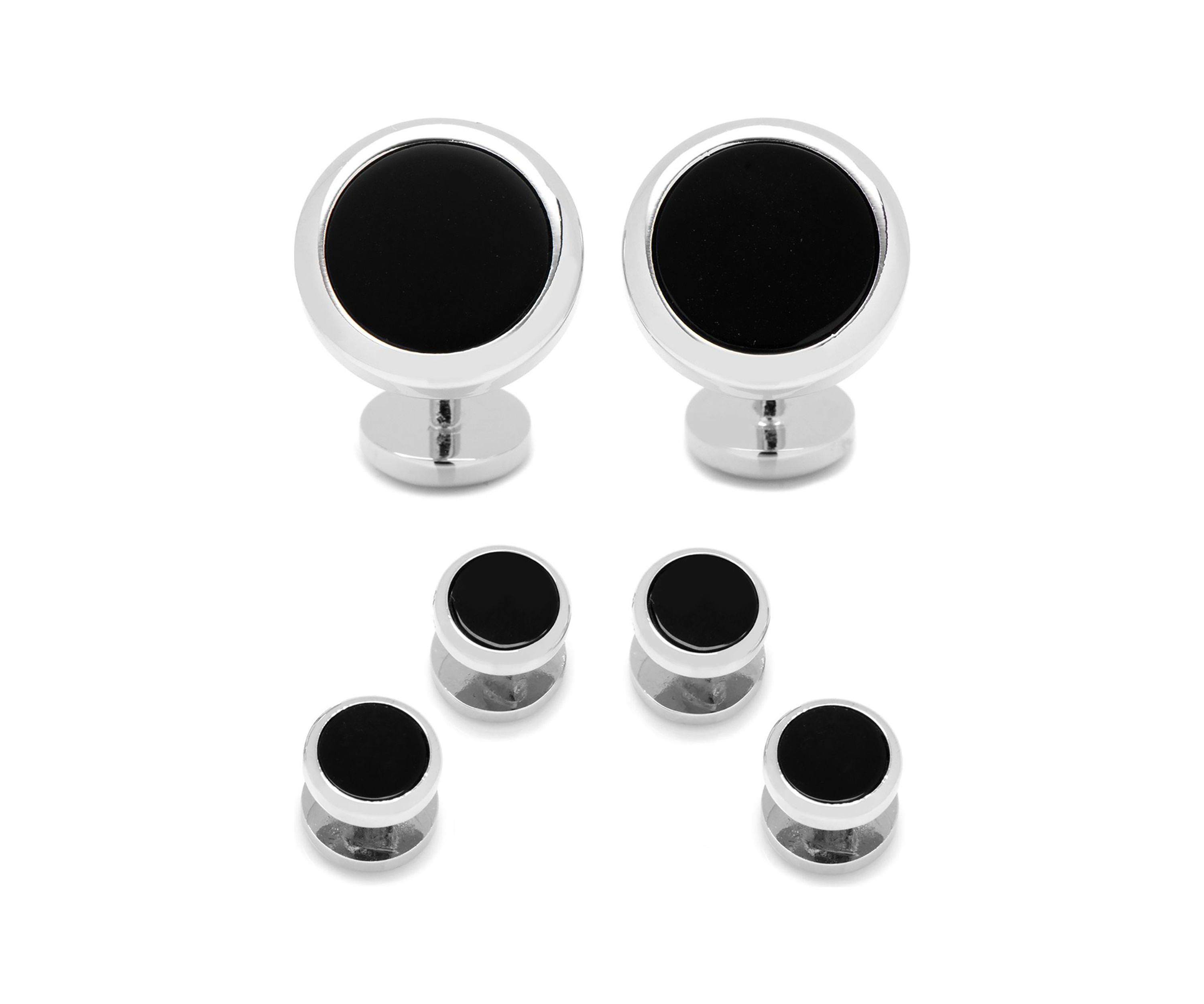 Double Sided Mother of Pearl Round Beveled Stud Set