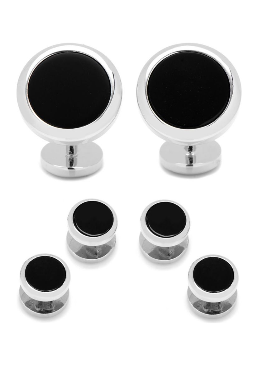 Double Sided Mother of Pearl Round Beveled Stud Set