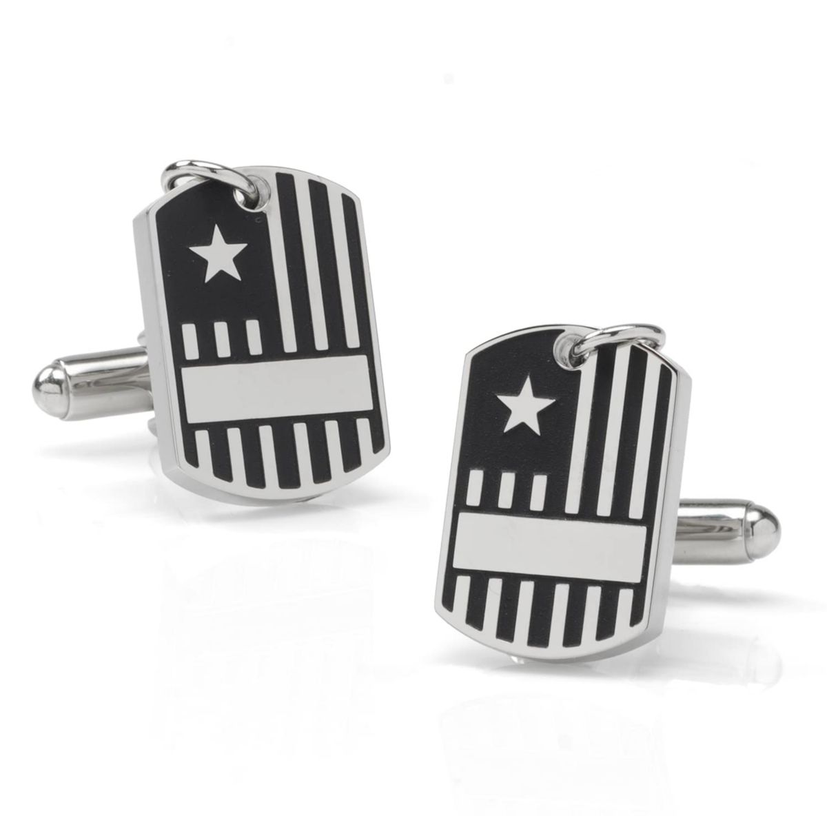 Antique Silver Military Tag Cufflinks
