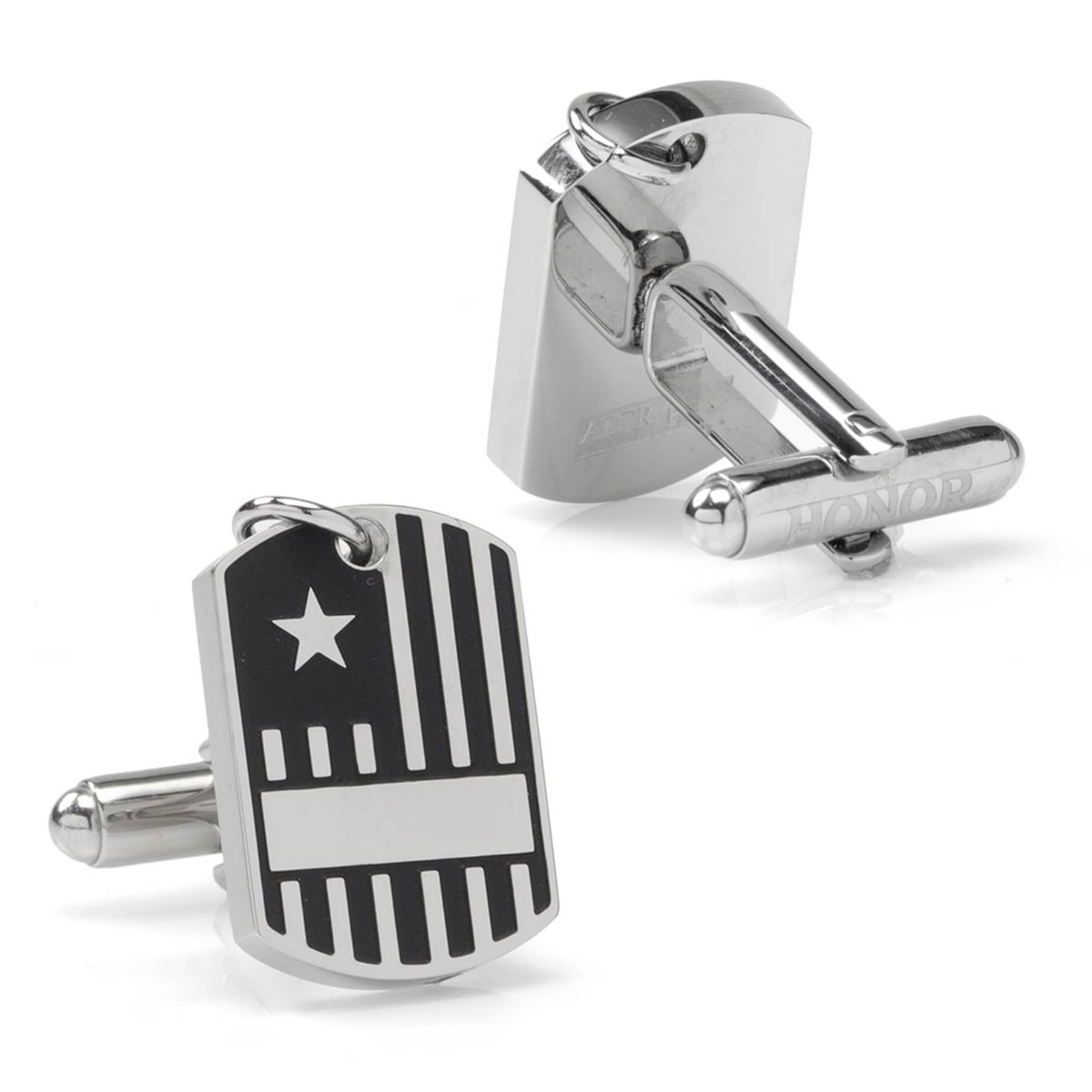 Antique Silver Military Tag Cufflinks
