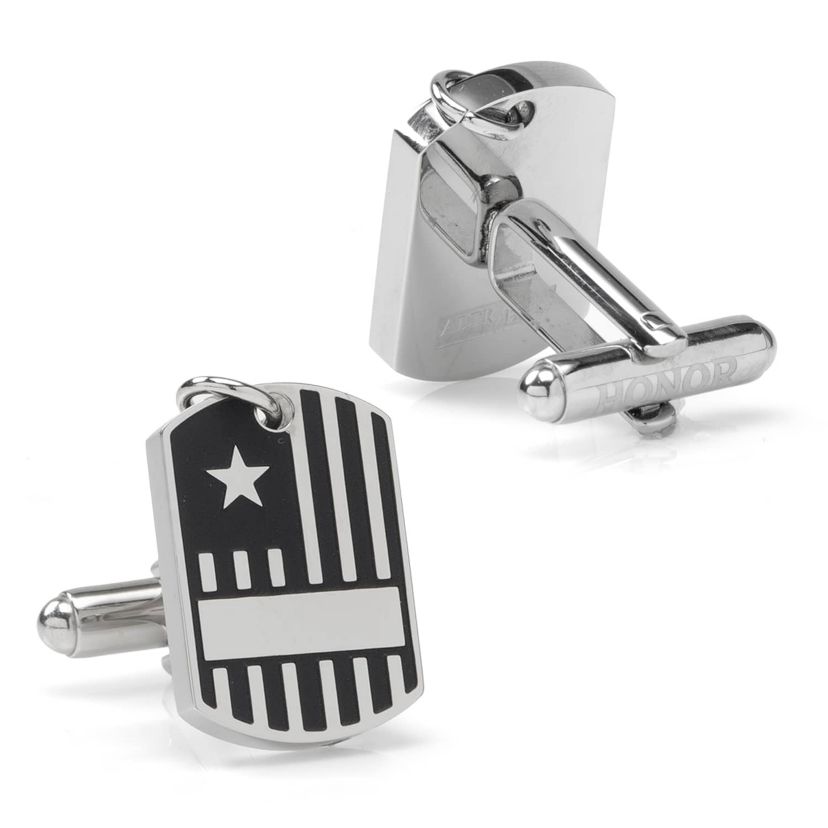 Antique Silver Military Tag Cufflinks