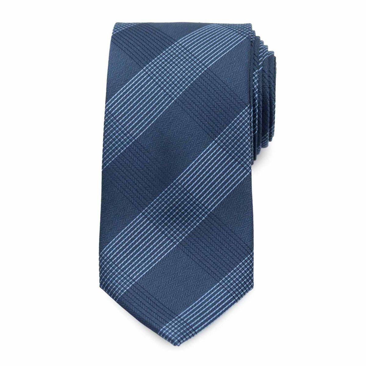 Best Dad Plaid Dark Blue Mens Tie