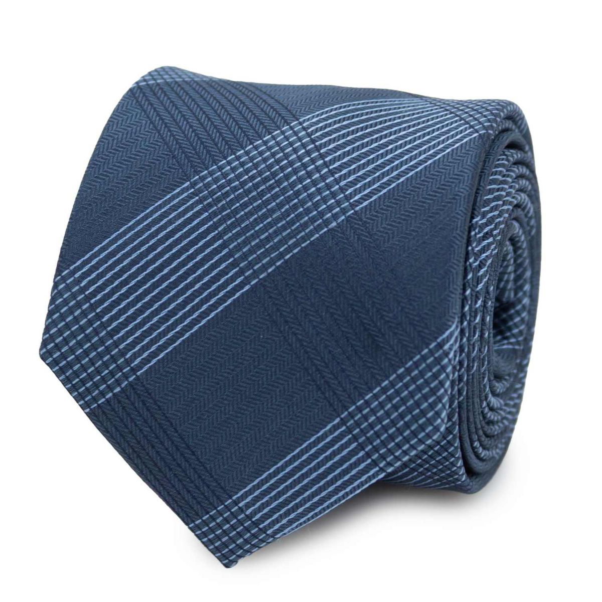 Best Dad Plaid Dark Blue Mens Tie