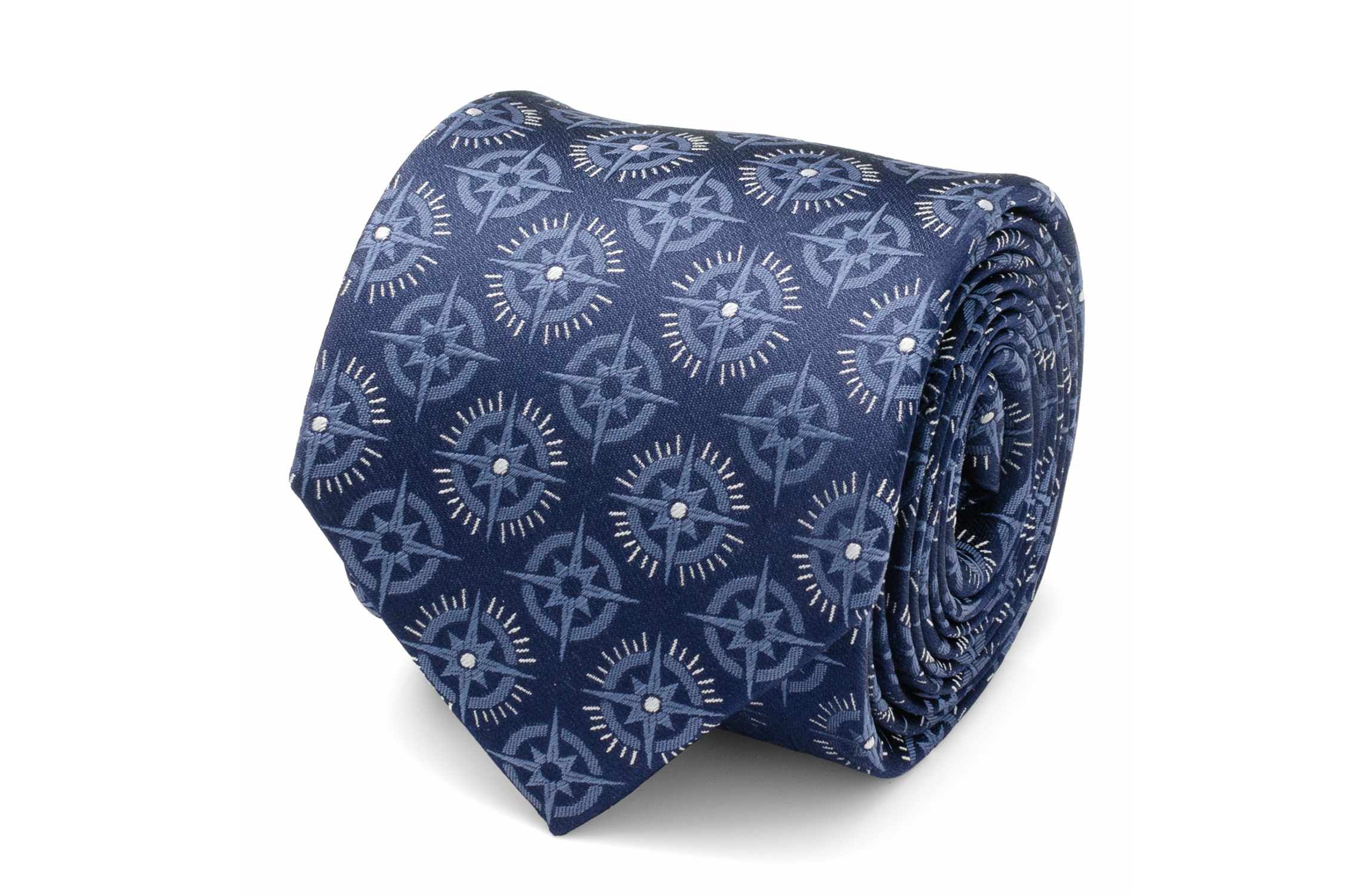 Compass Hidden Message Navy Blue Mens Tie
