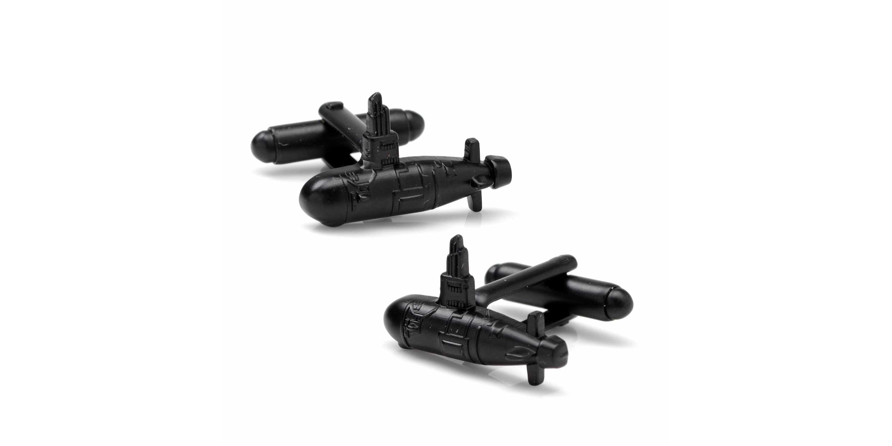 3D US Submarine Black Cufflinks