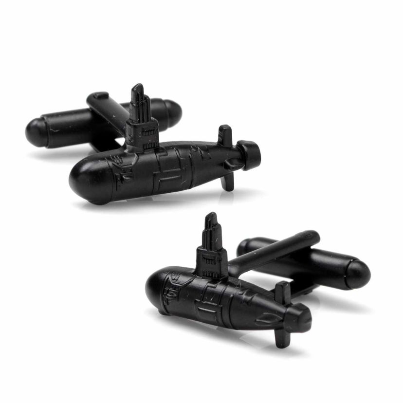 3D US Submarine Black Cufflinks