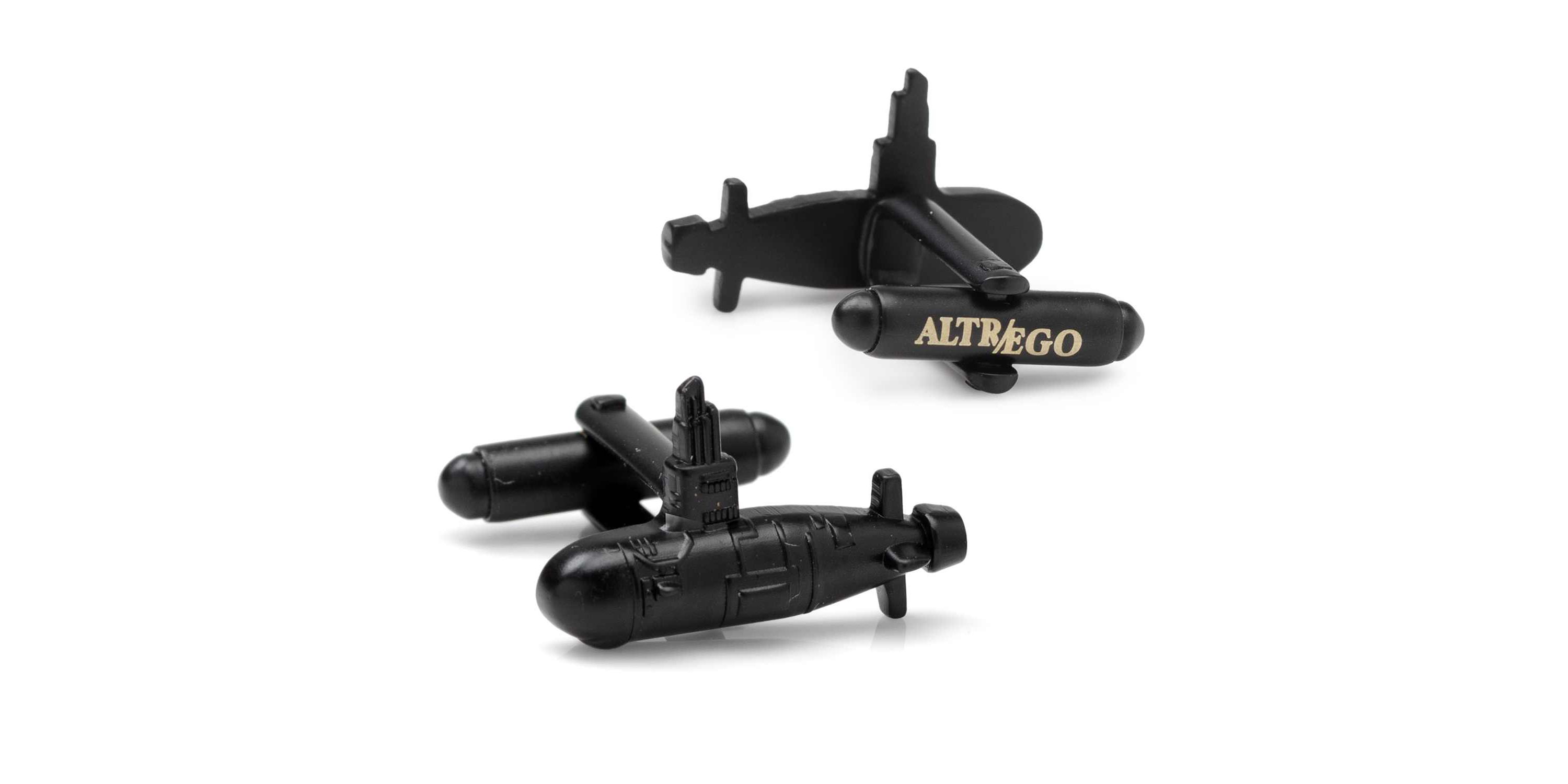 3D US Submarine Black Cufflinks