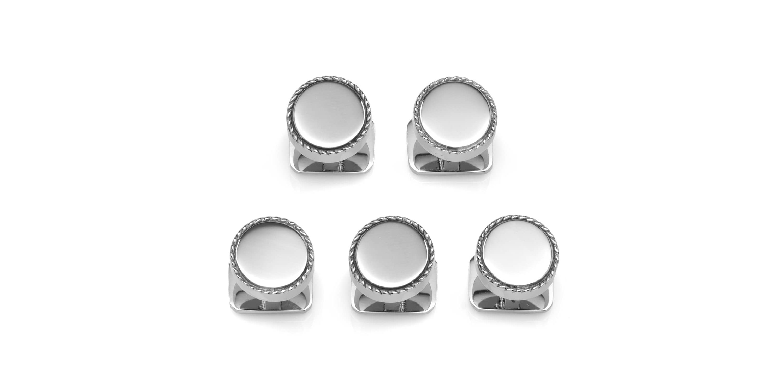 Stainless Steel Rope Border Round Engravable Studs