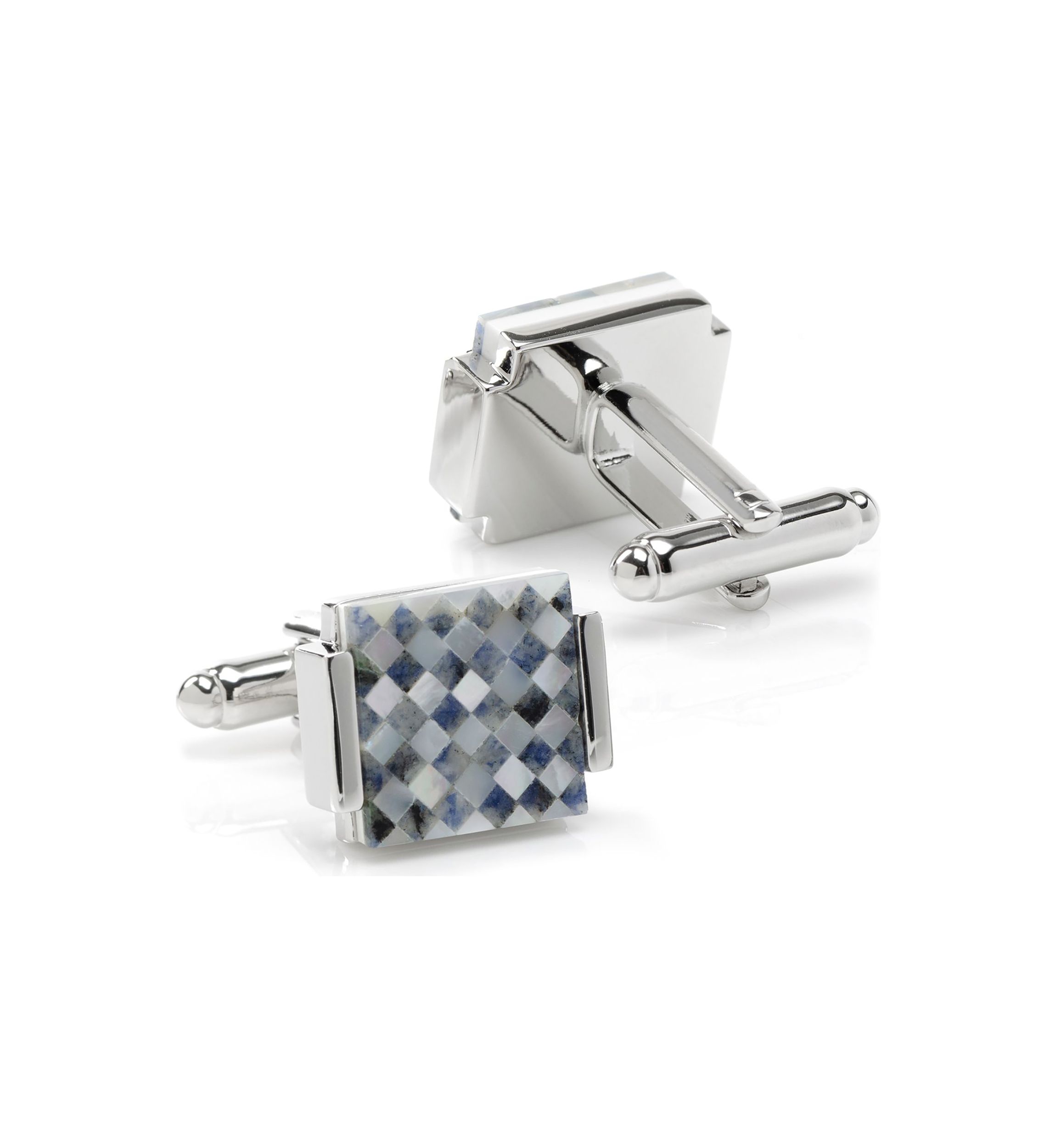 Floating Mother of Pearl Checkered Cufflinks