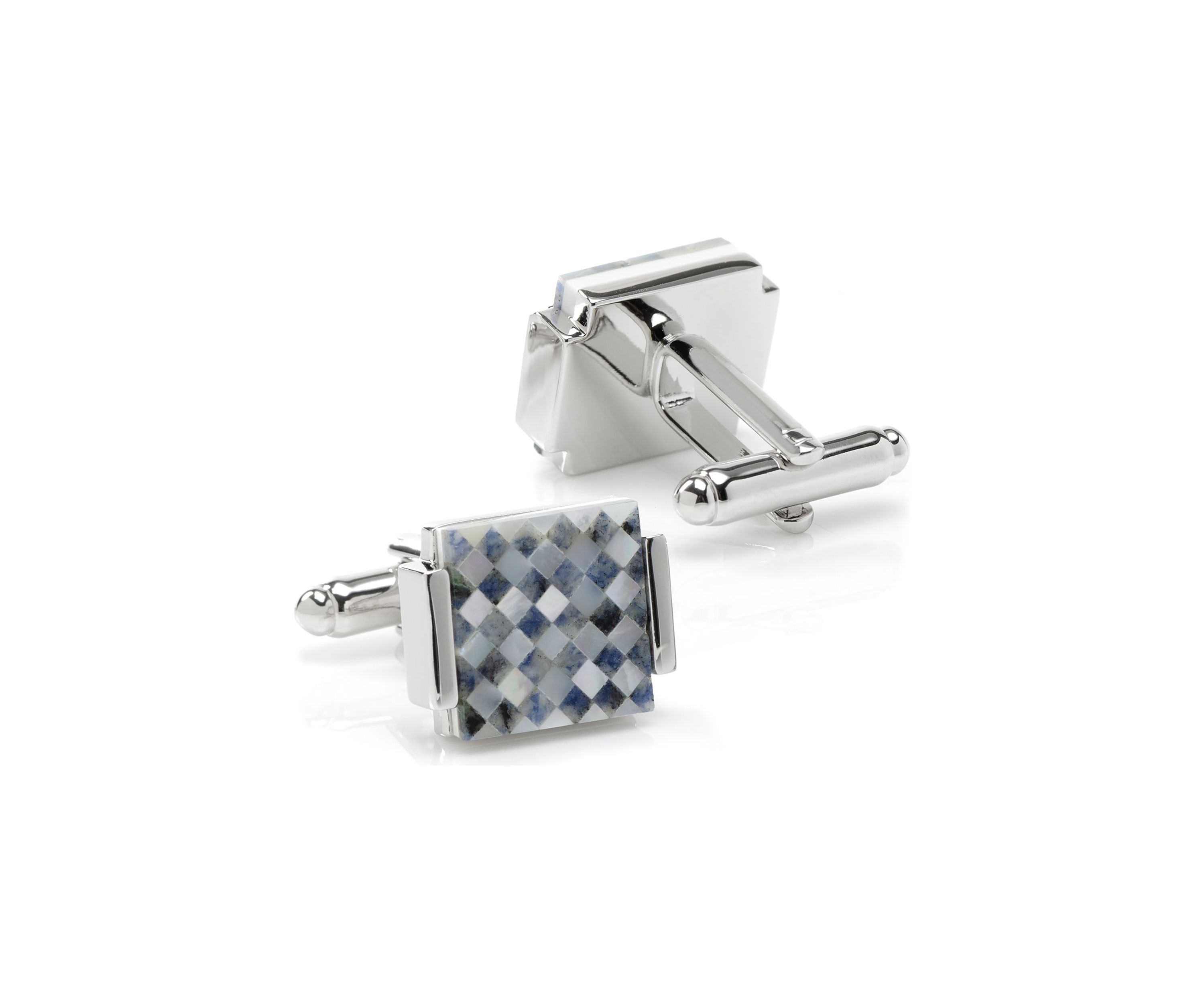 Floating Mother of Pearl Checkered Cufflinks