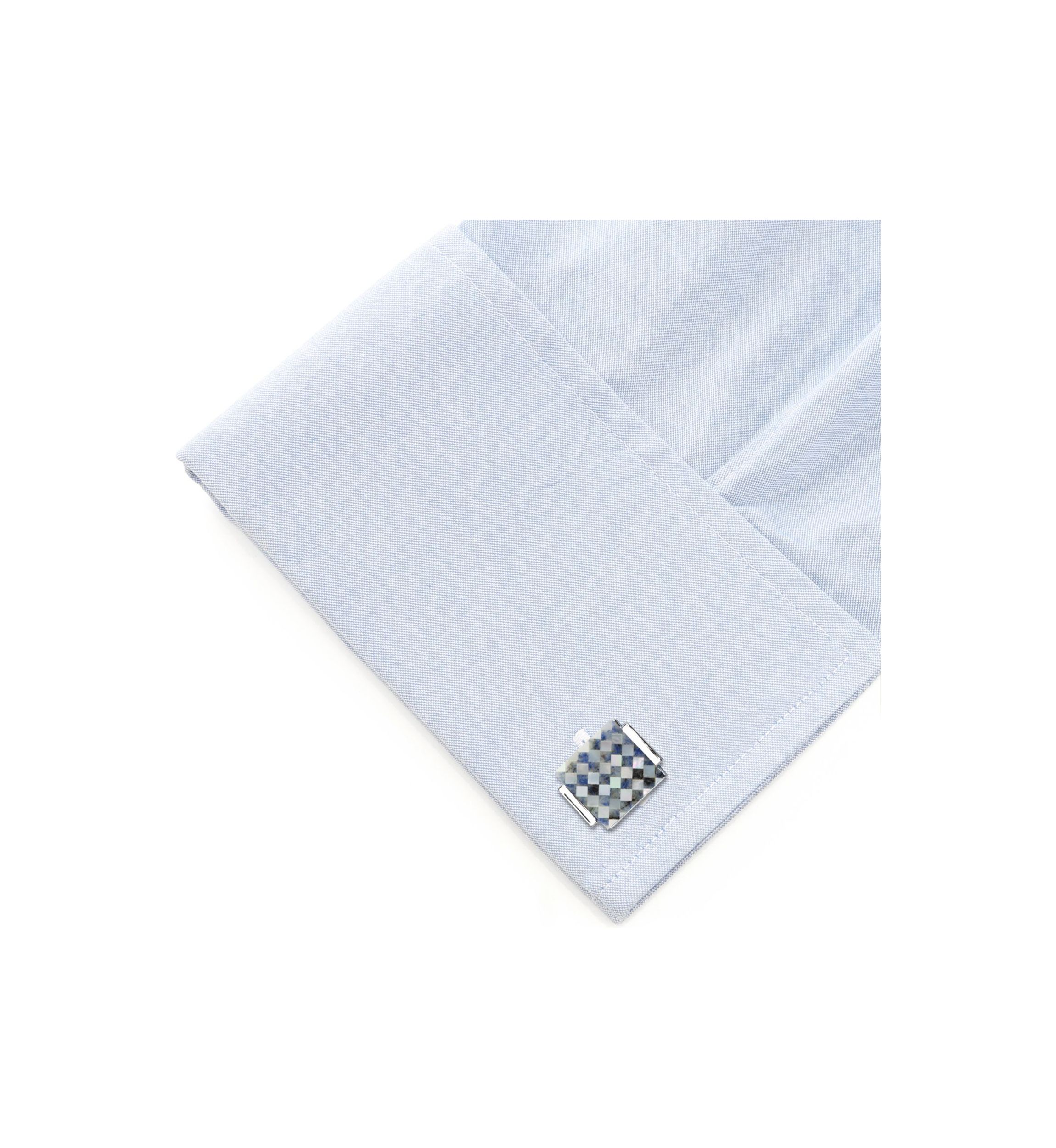 Floating Mother of Pearl Checkered Cufflinks