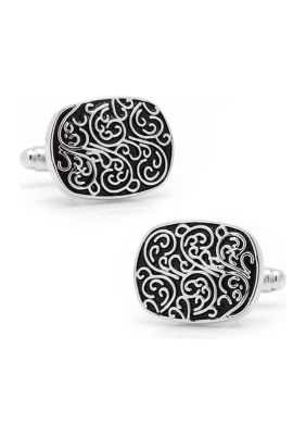 Ox and Bull Trading Co Men's Silver Filigree Cufflinks