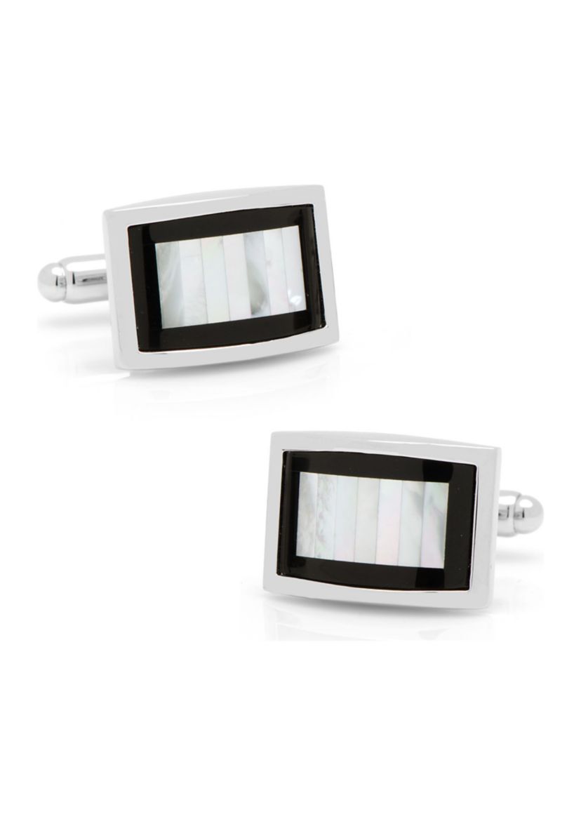 Onyx and Mother of Pearl Key Cufflinks