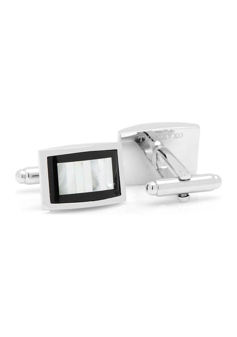 Onyx and Mother of Pearl Key Cufflinks