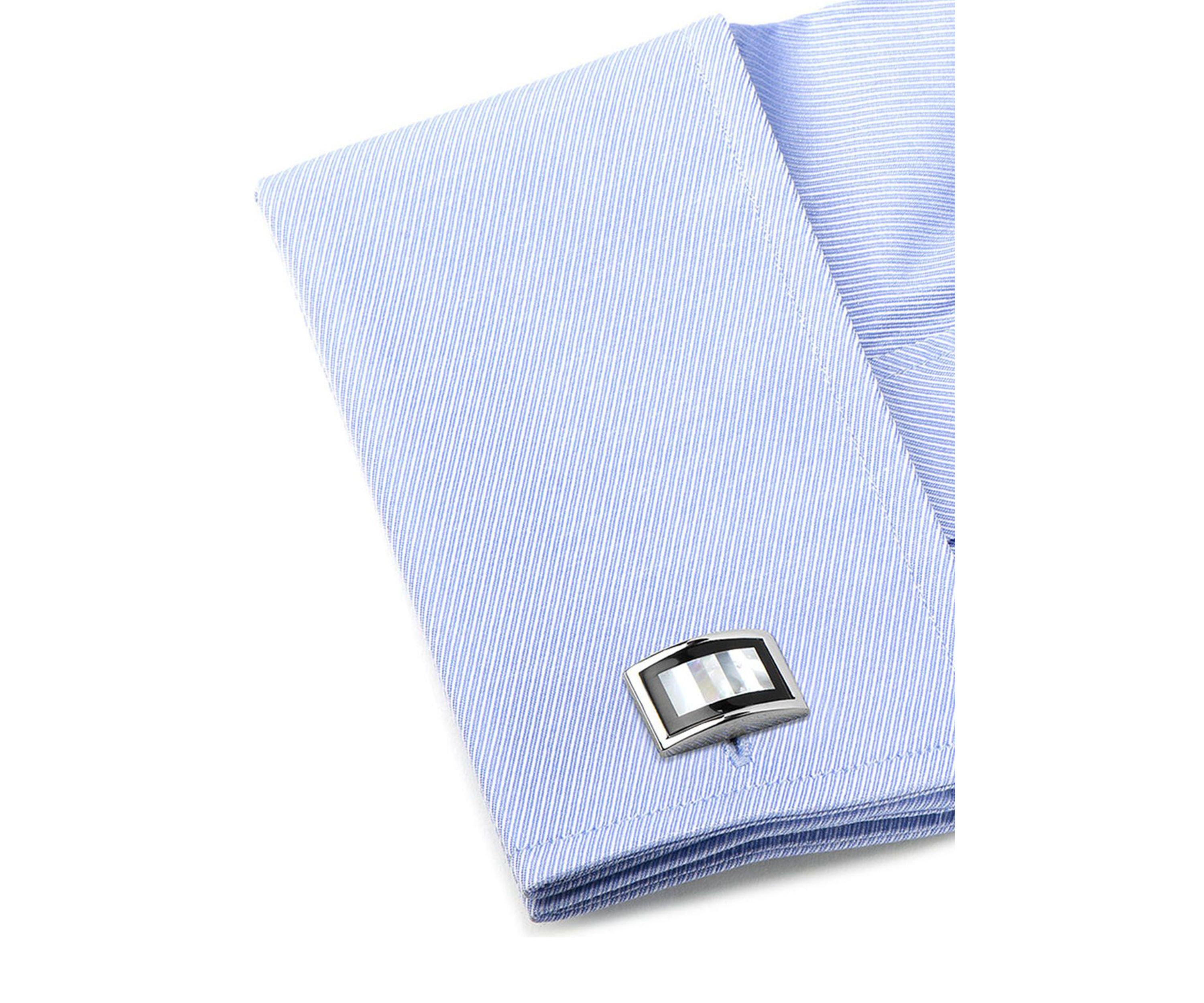 Onyx and Mother of Pearl Key Cufflinks