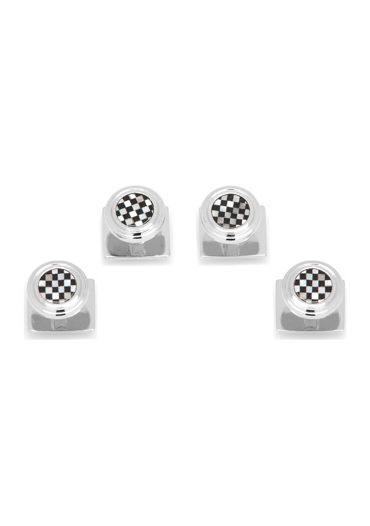 Onyx and Mother of Pearl Checker Step Studs