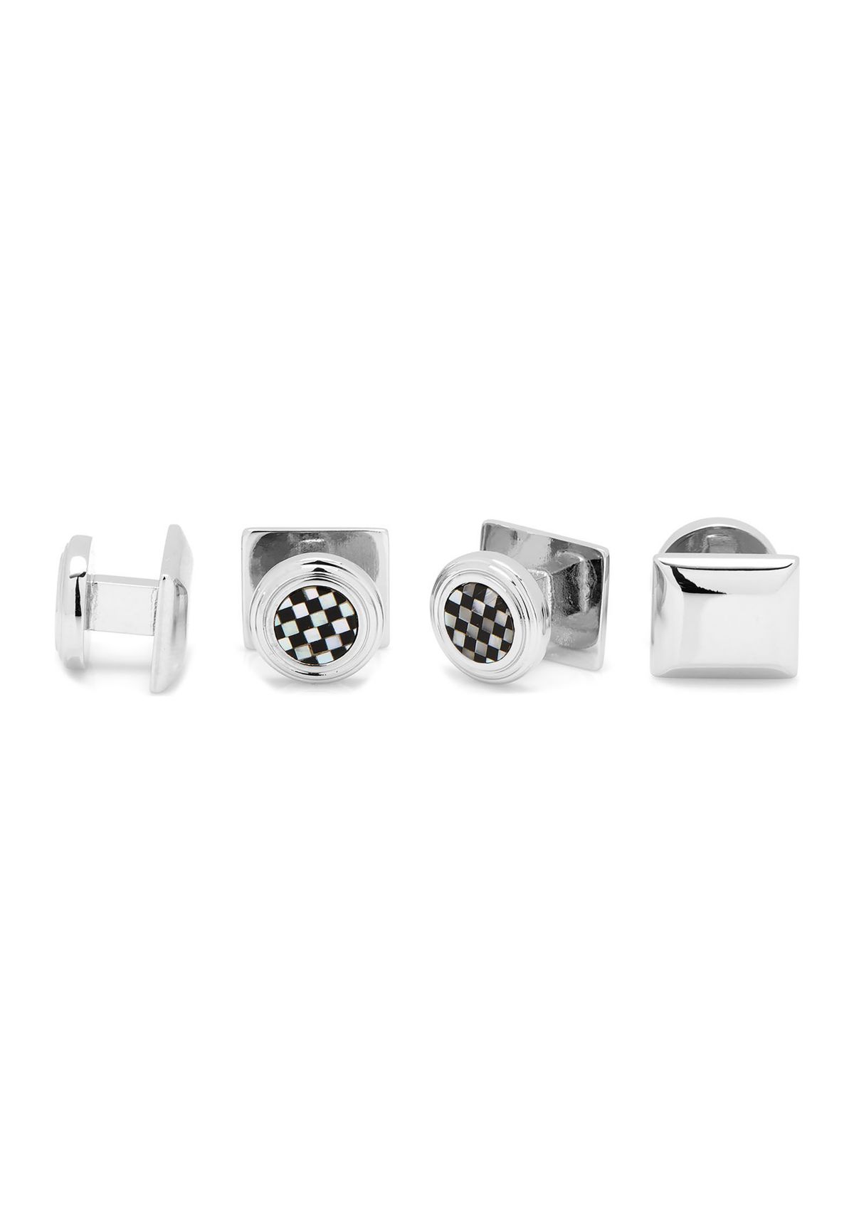 Onyx and Mother of Pearl Checker Step Studs