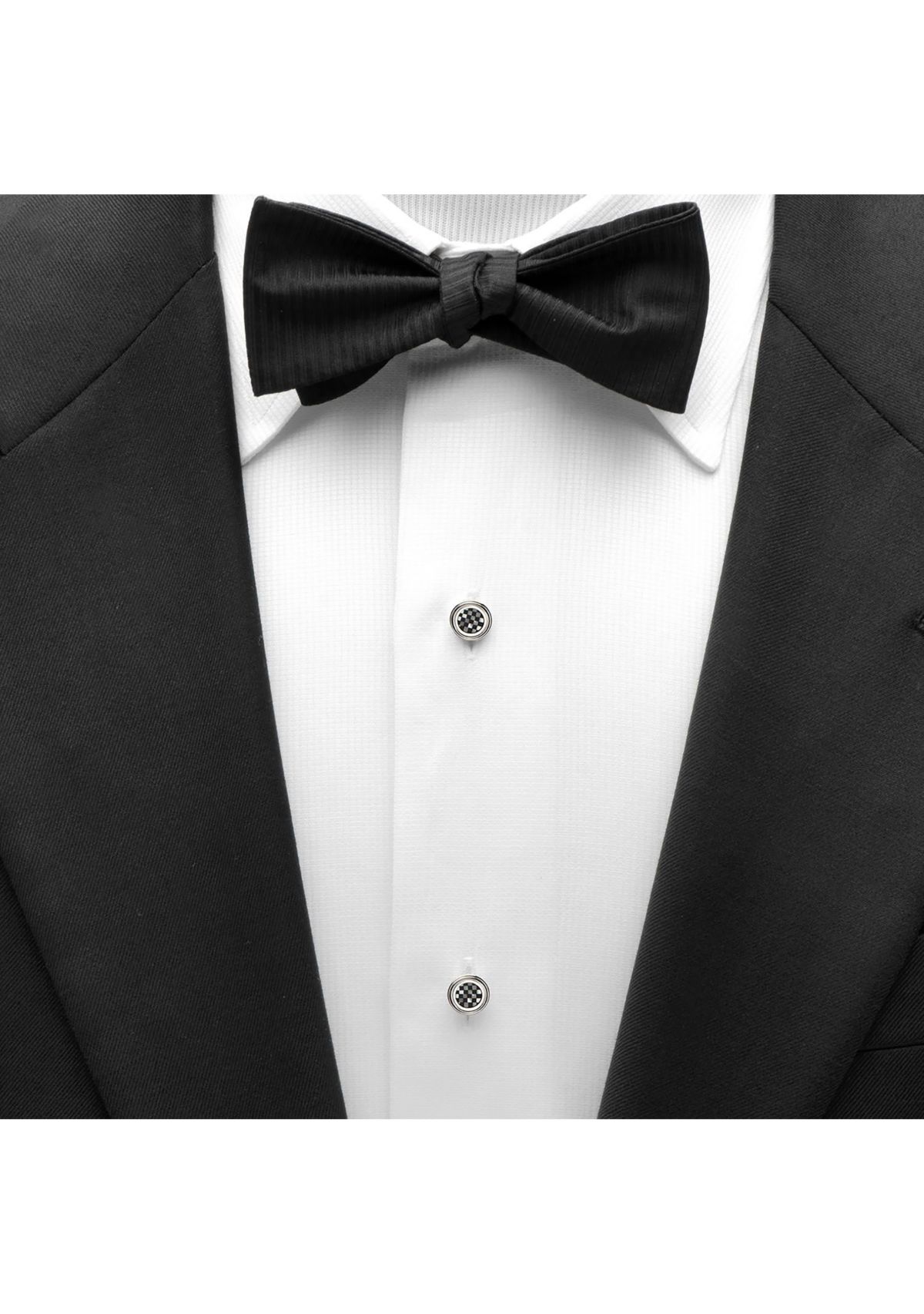 Onyx and Mother of Pearl Checker Step Studs