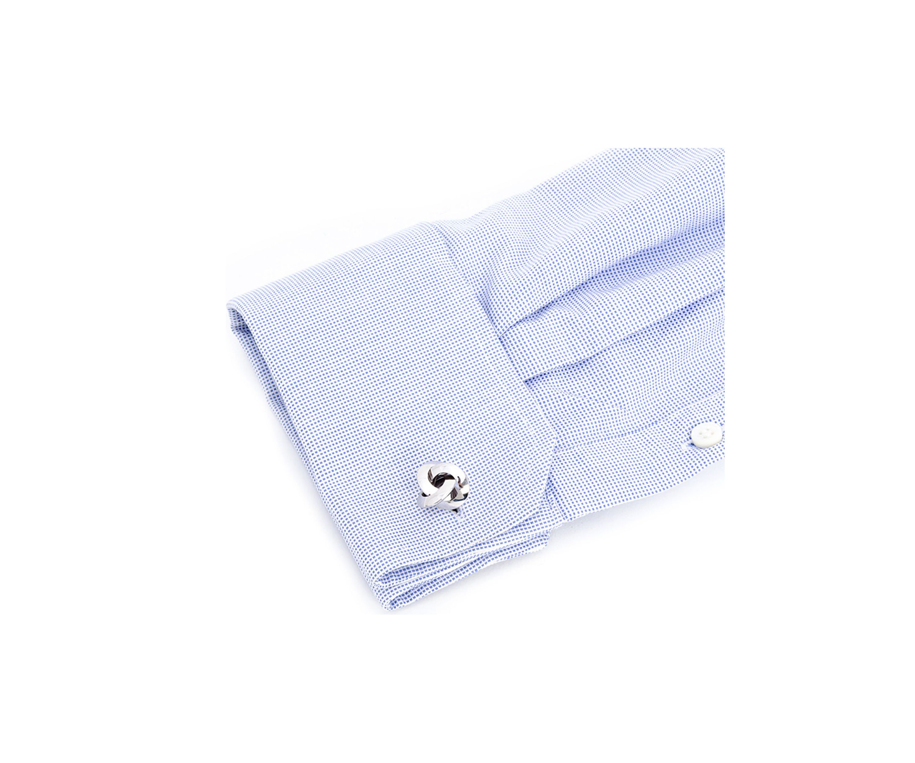 Double Sided Silver Knot Cufflinks
