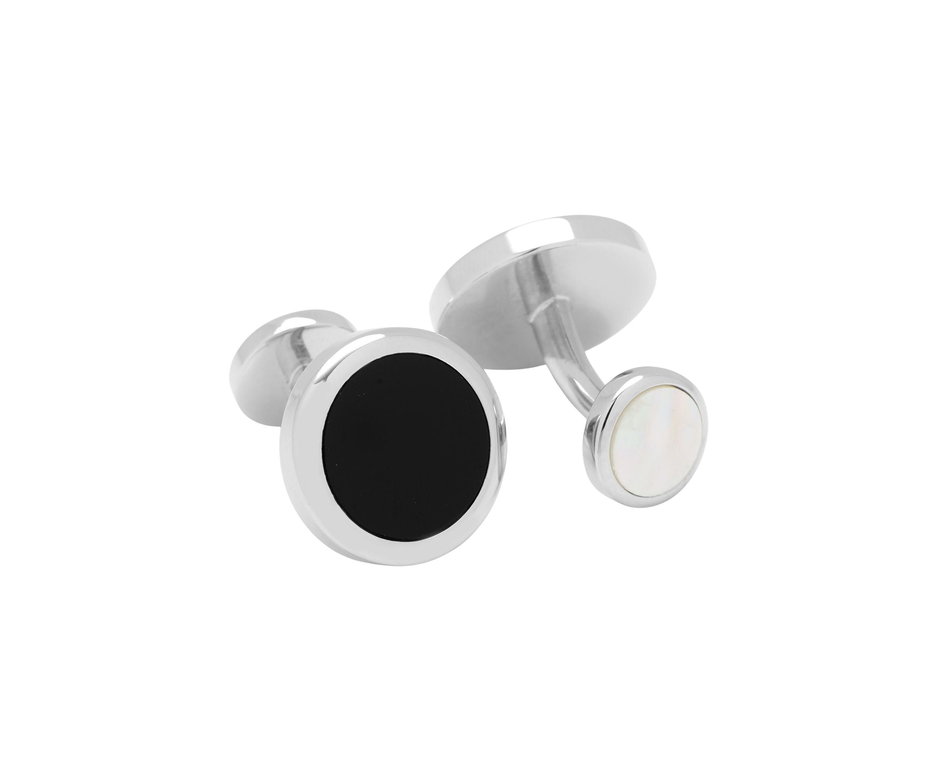 Double Sided Mother of Pearl Round Beveled Stud Set