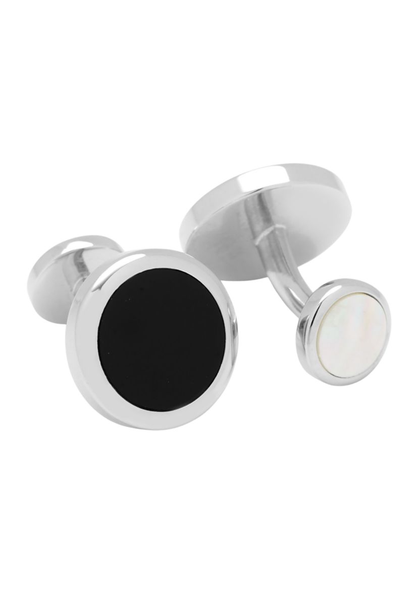Double Sided Mother of Pearl Round Beveled Stud Set