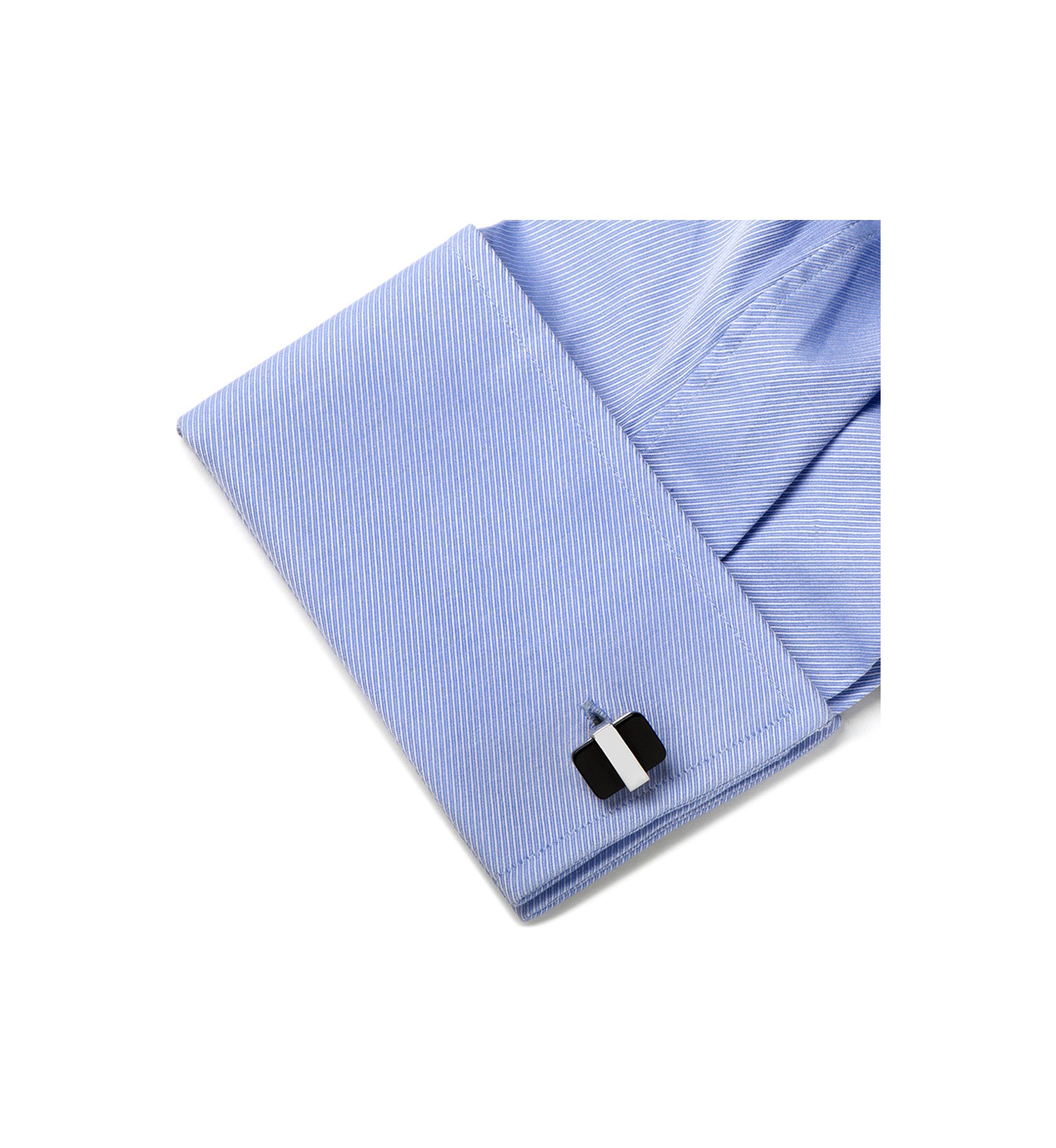 Silver Wrapped Onyx Cufflinks