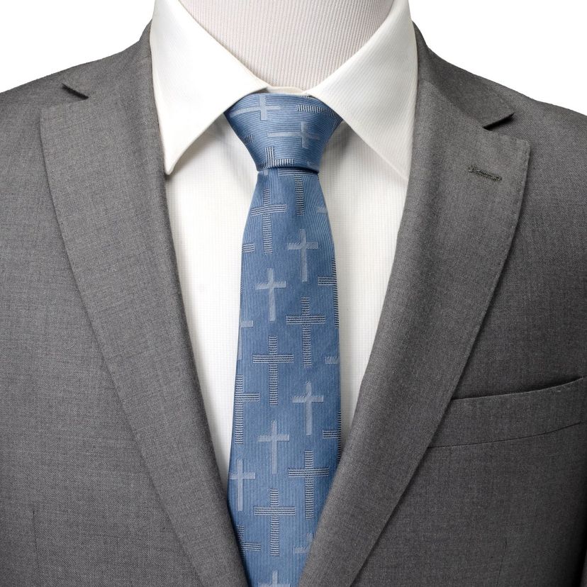 Blue Textured Cross Tie