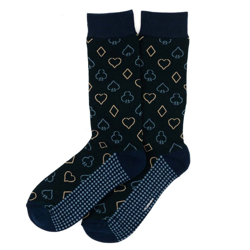 Card Suits Casino Blue Mens Socks