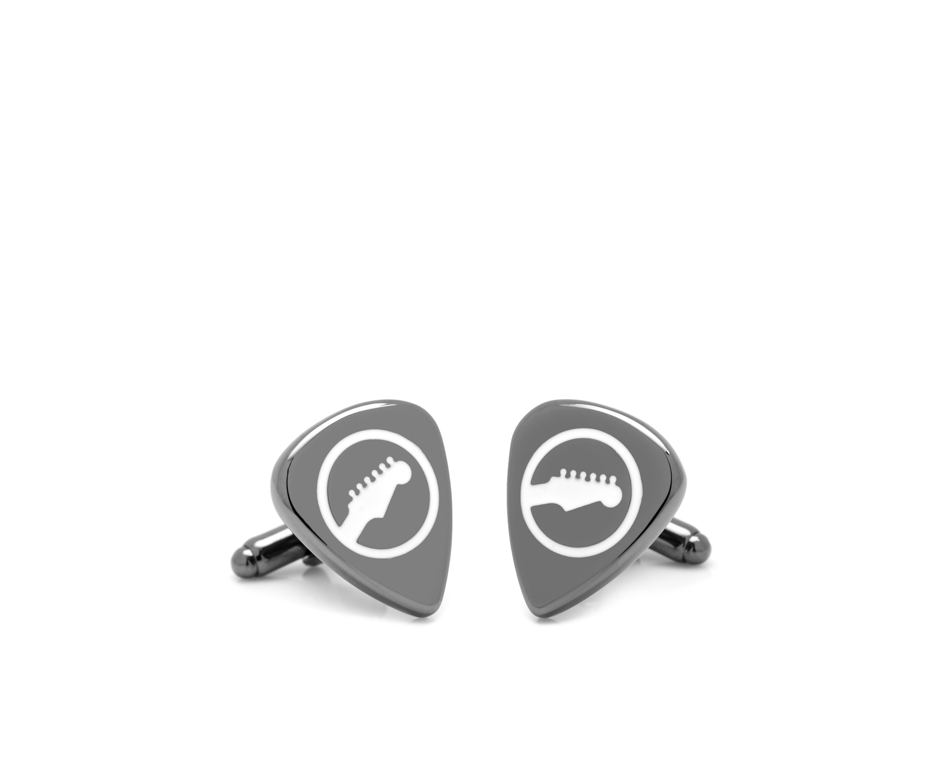 Black Guitar Pick Cufflinks