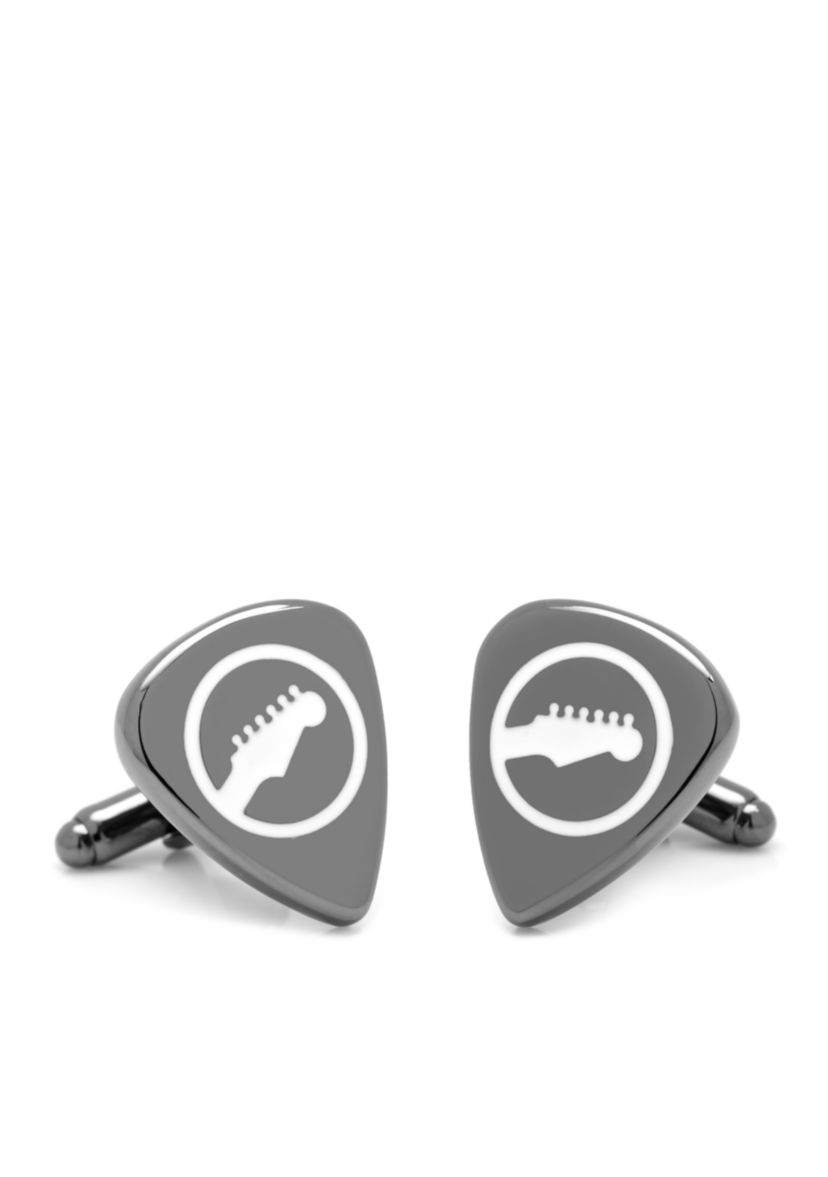 Black Guitar Pick Cufflinks