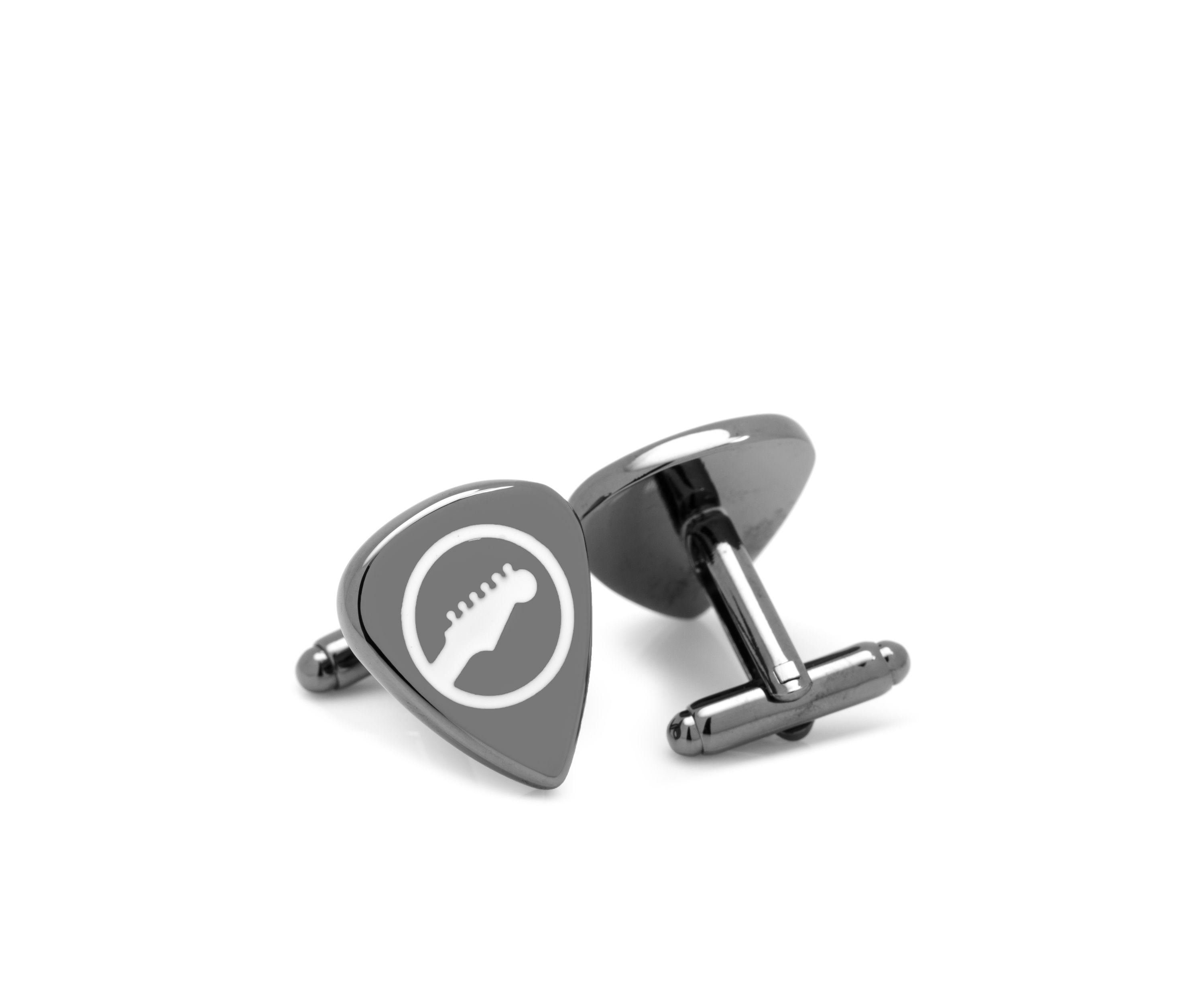 Black Guitar Pick Cufflinks