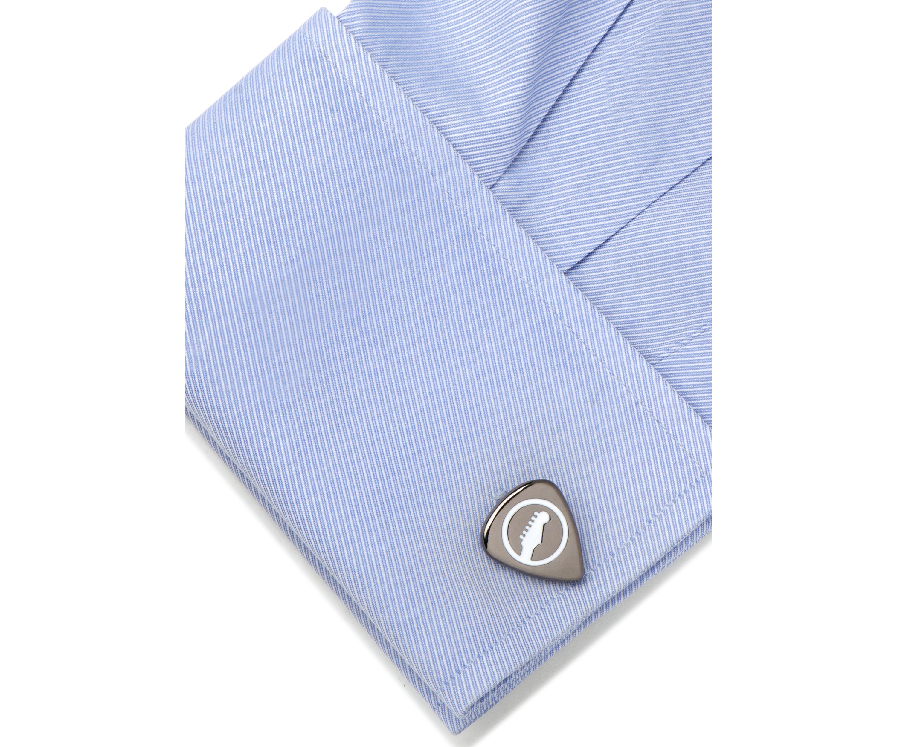 Black Guitar Pick Cufflinks