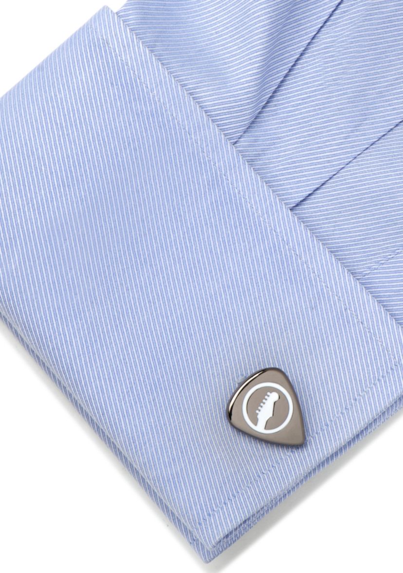 Black Guitar Pick Cufflinks