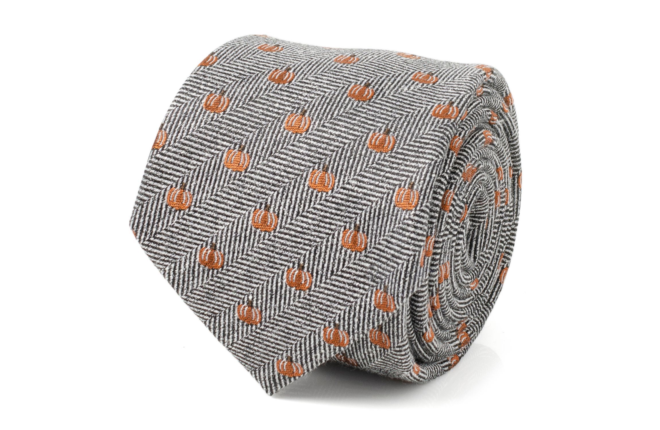 Holiday Pumpkin Herringbone Tie