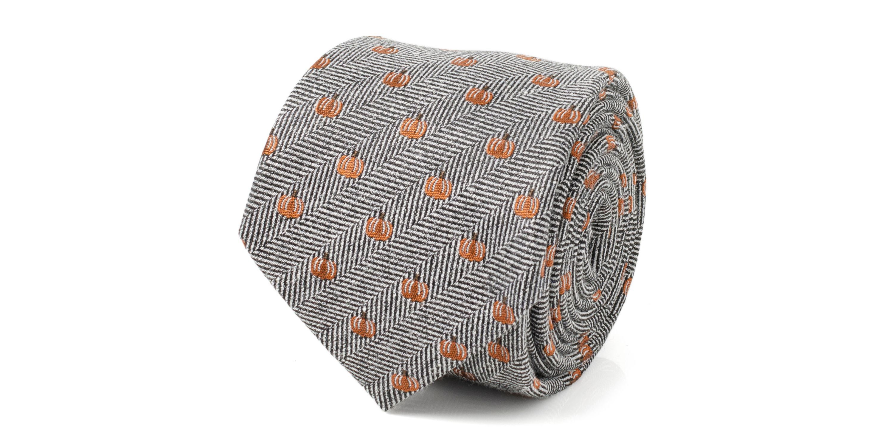 Holiday Pumpkin Herringbone Tie