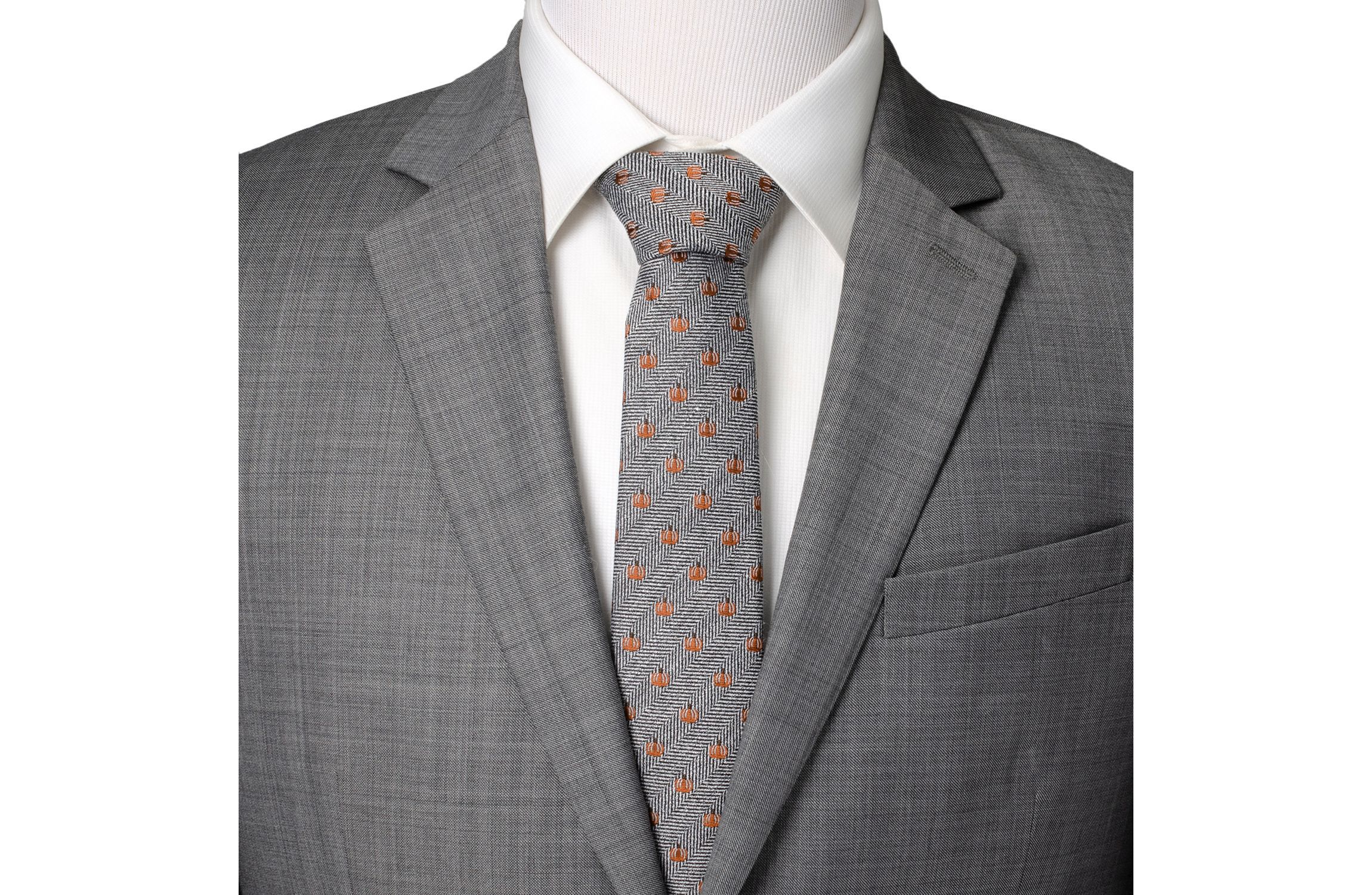 Holiday Pumpkin Herringbone Tie