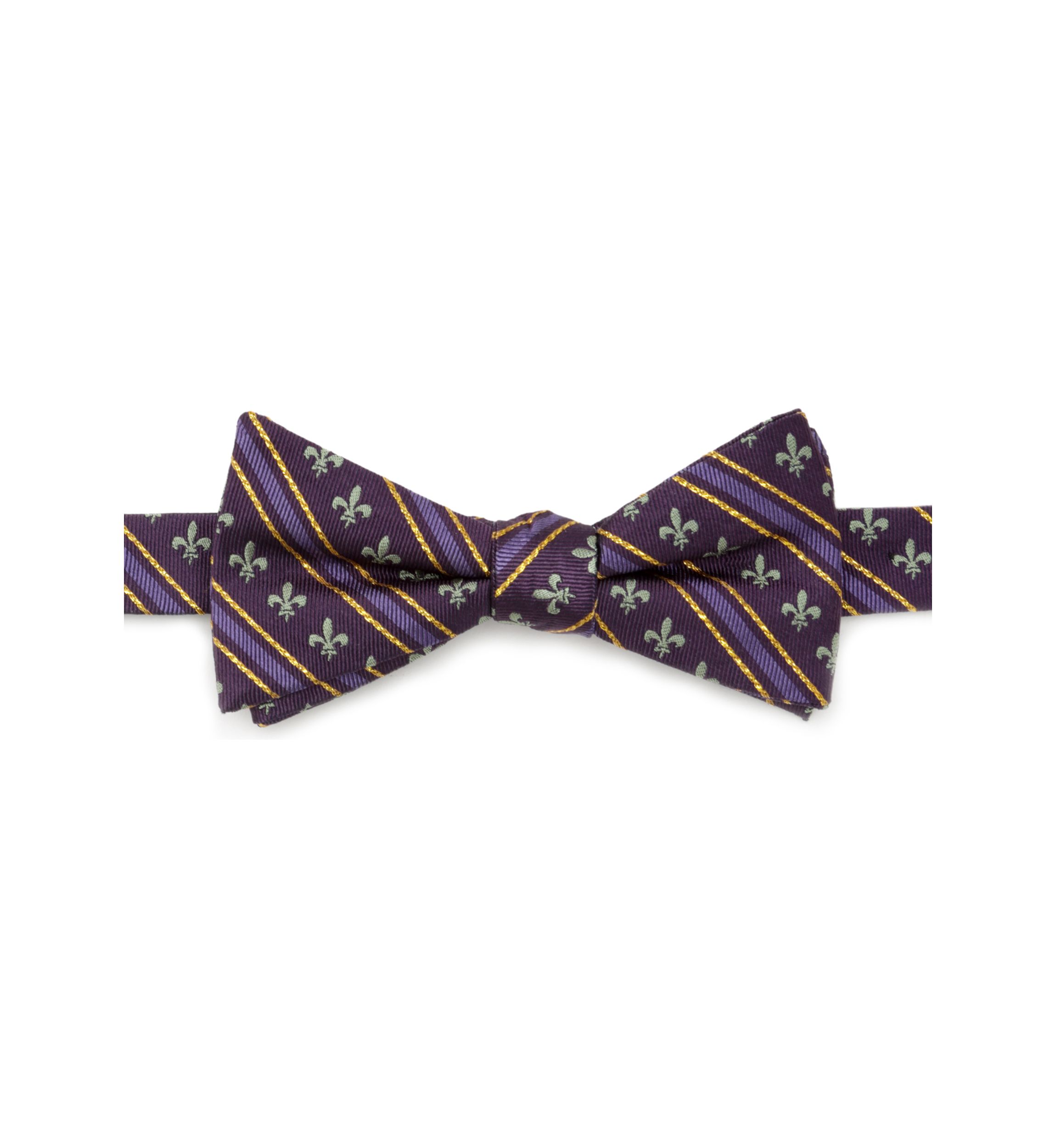 Mens Mardi Gras Stripe Bow Tie
