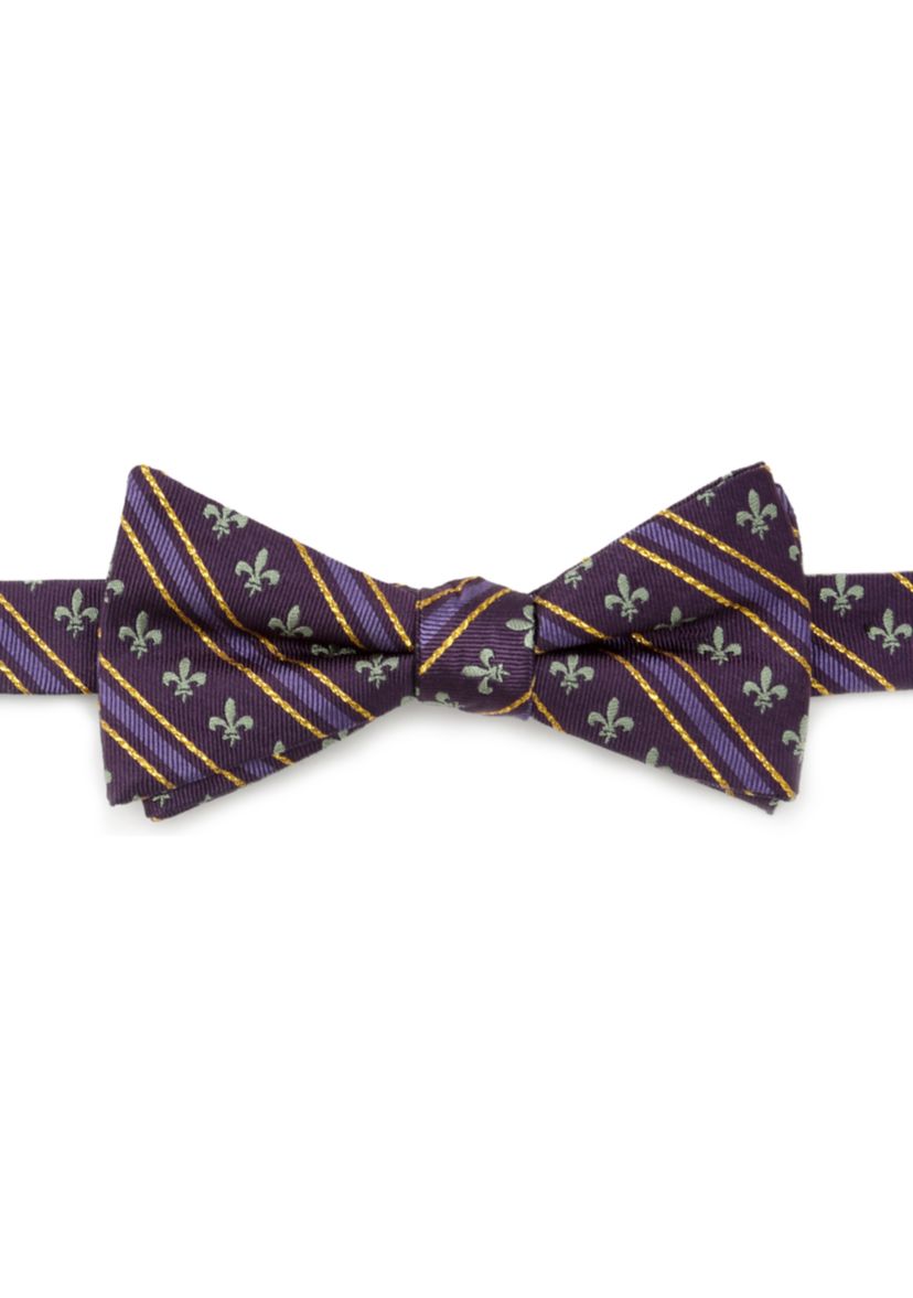 Mens Mardi Gras Stripe Bow Tie