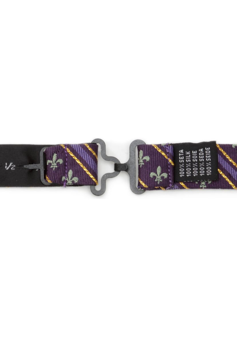 Mens Mardi Gras Stripe Bow Tie