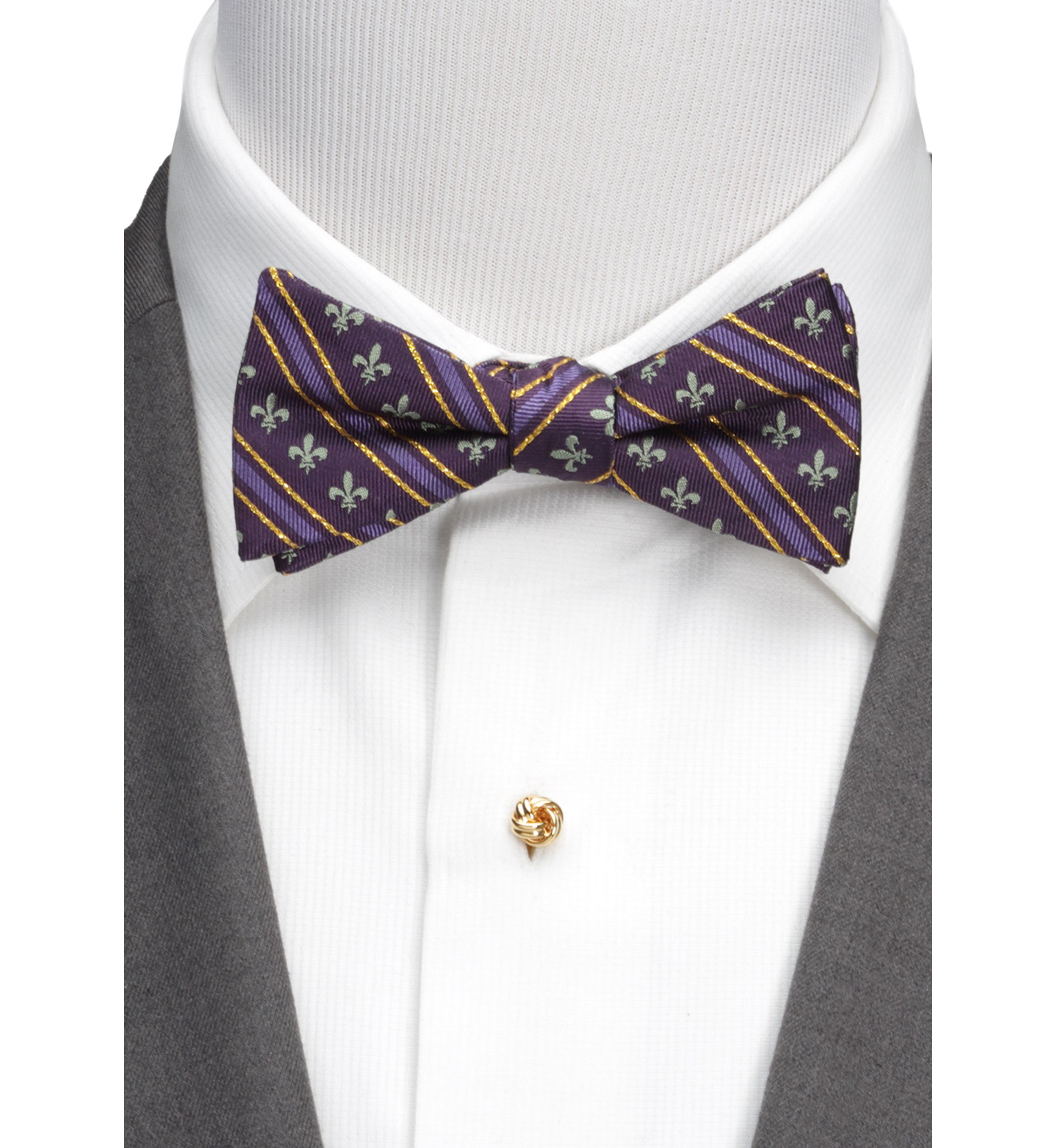 Mens Mardi Gras Stripe Bow Tie