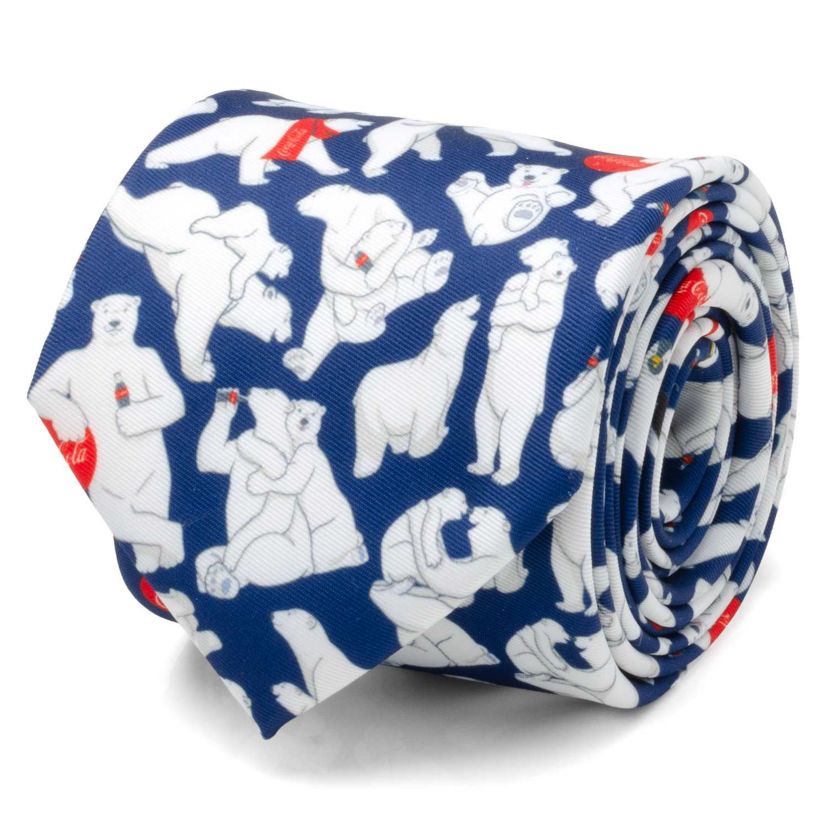 Coca-Cola Polar Bear Navy Blue Mens Tie