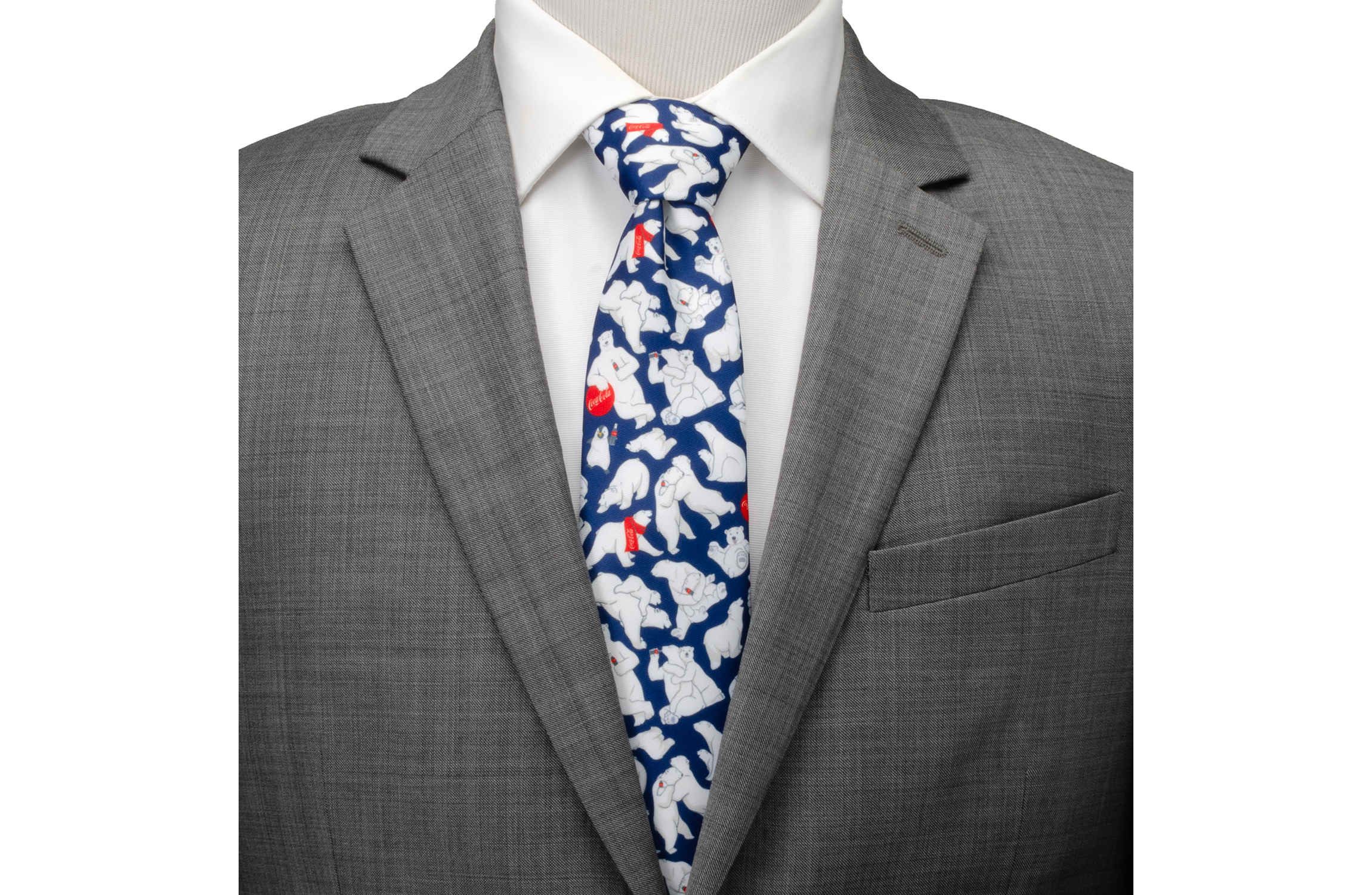 Coca-Cola Polar Bear Navy Blue Mens Tie