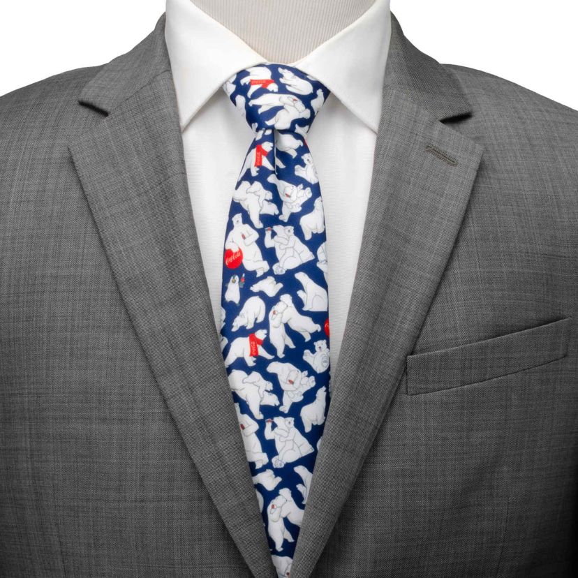 Coca-Cola Polar Bear Navy Blue Mens Tie