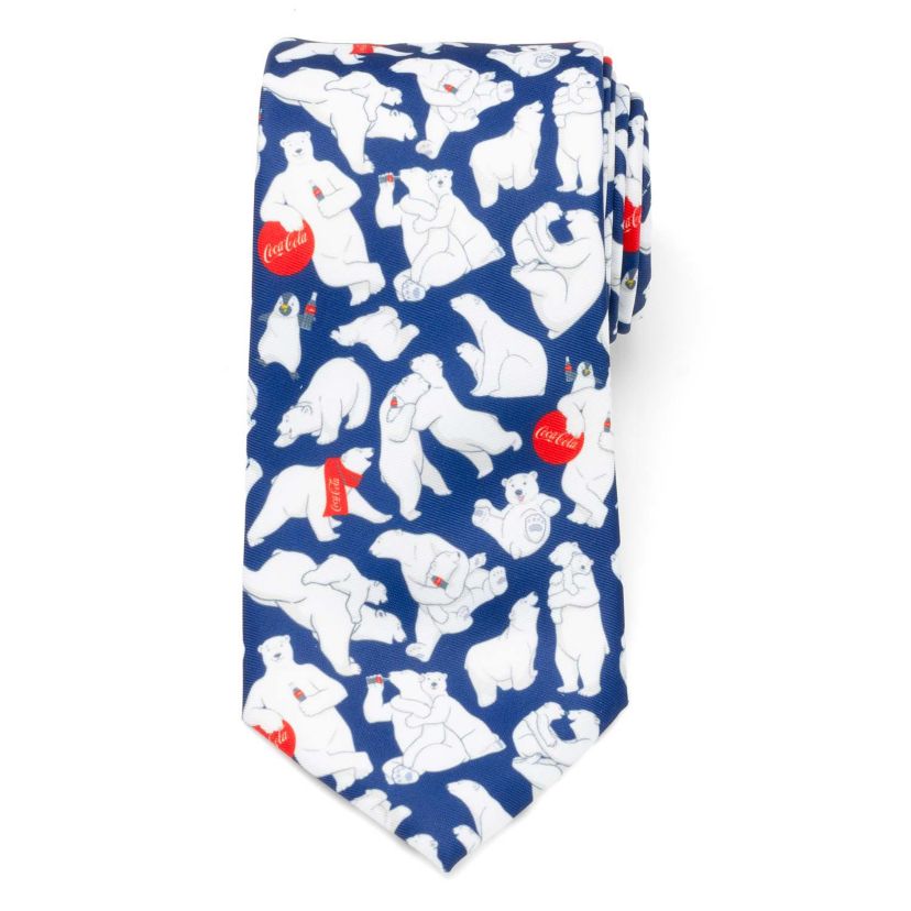 Coca-Cola Polar Bear Navy Blue Mens Tie