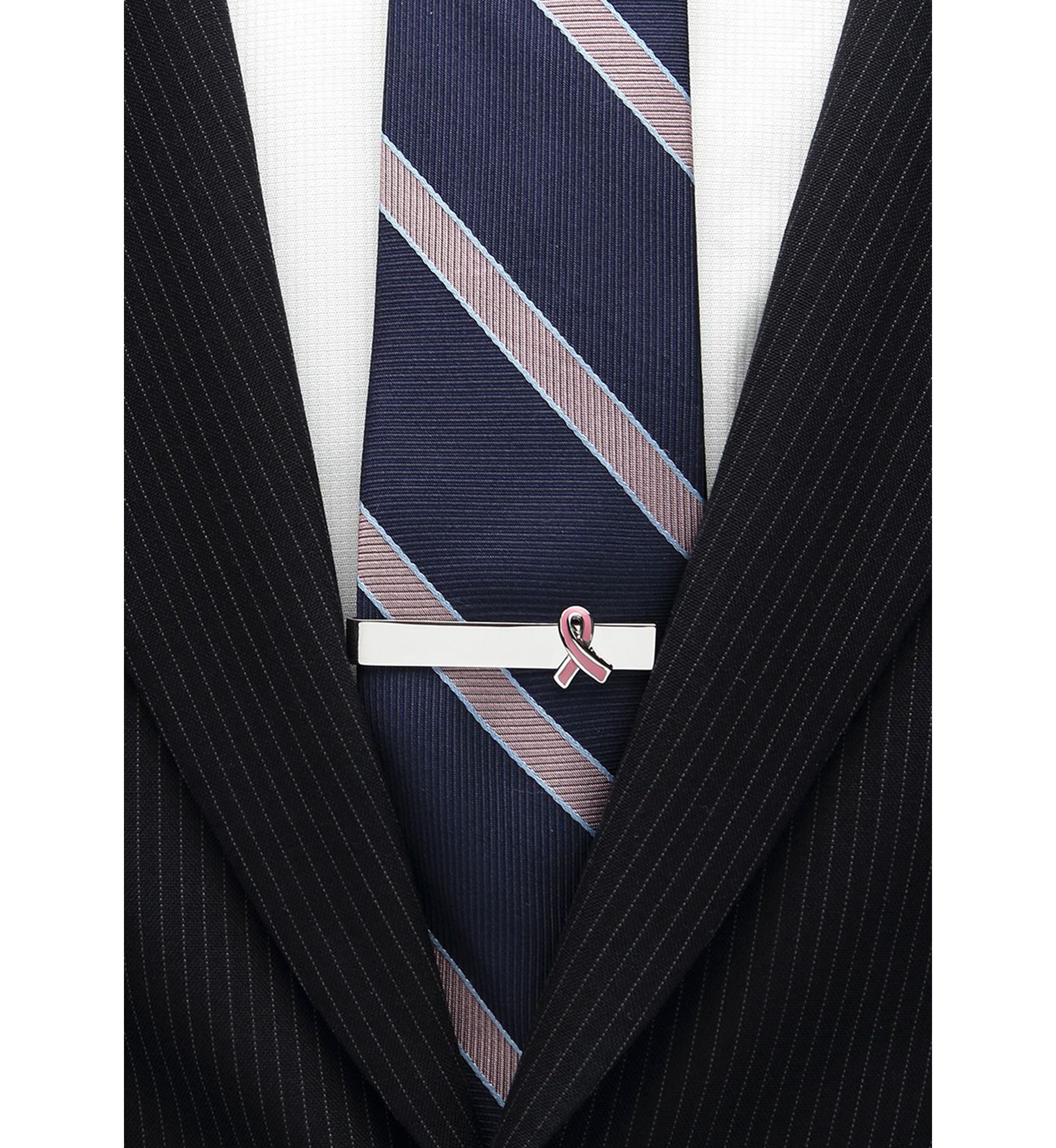 Pink Ribbon Breast Cancer Awareness Tie Bar