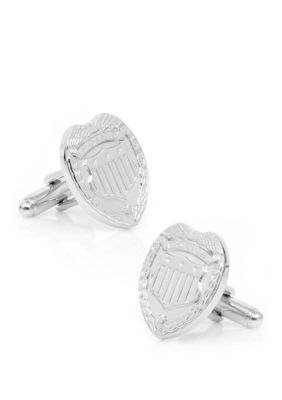 Silver Police Badge Cufflinks