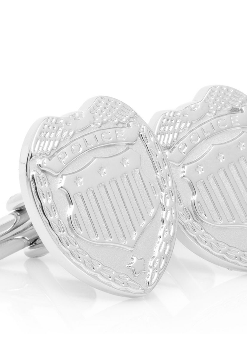 Silver Police Badge Cufflinks