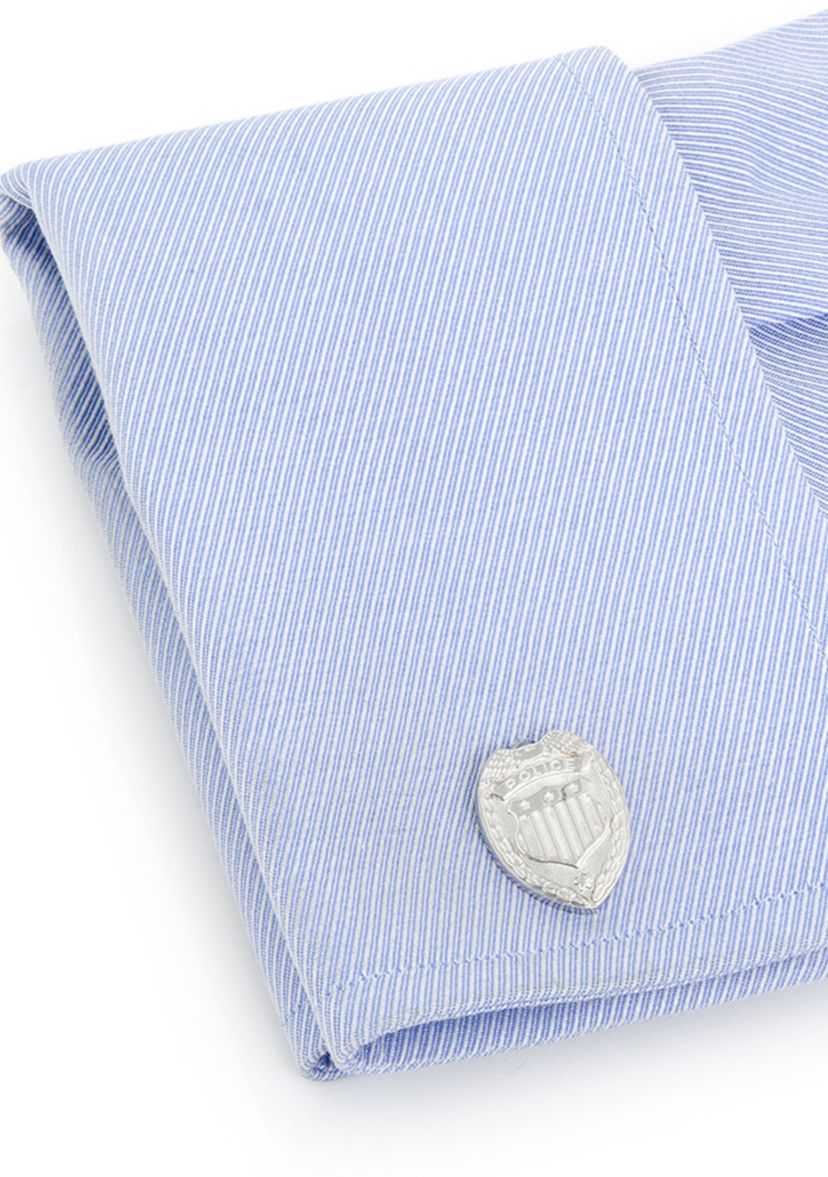 Silver Police Badge Cufflinks
