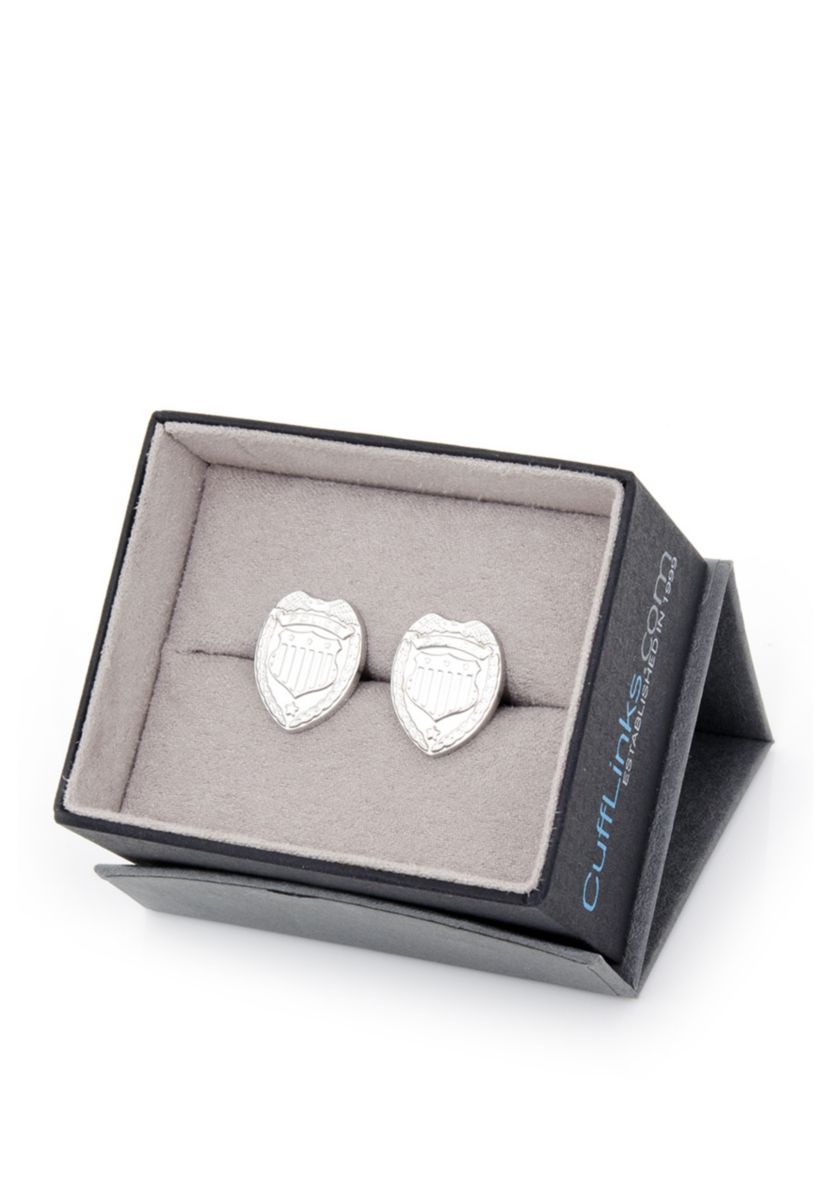 Silver Police Badge Cufflinks