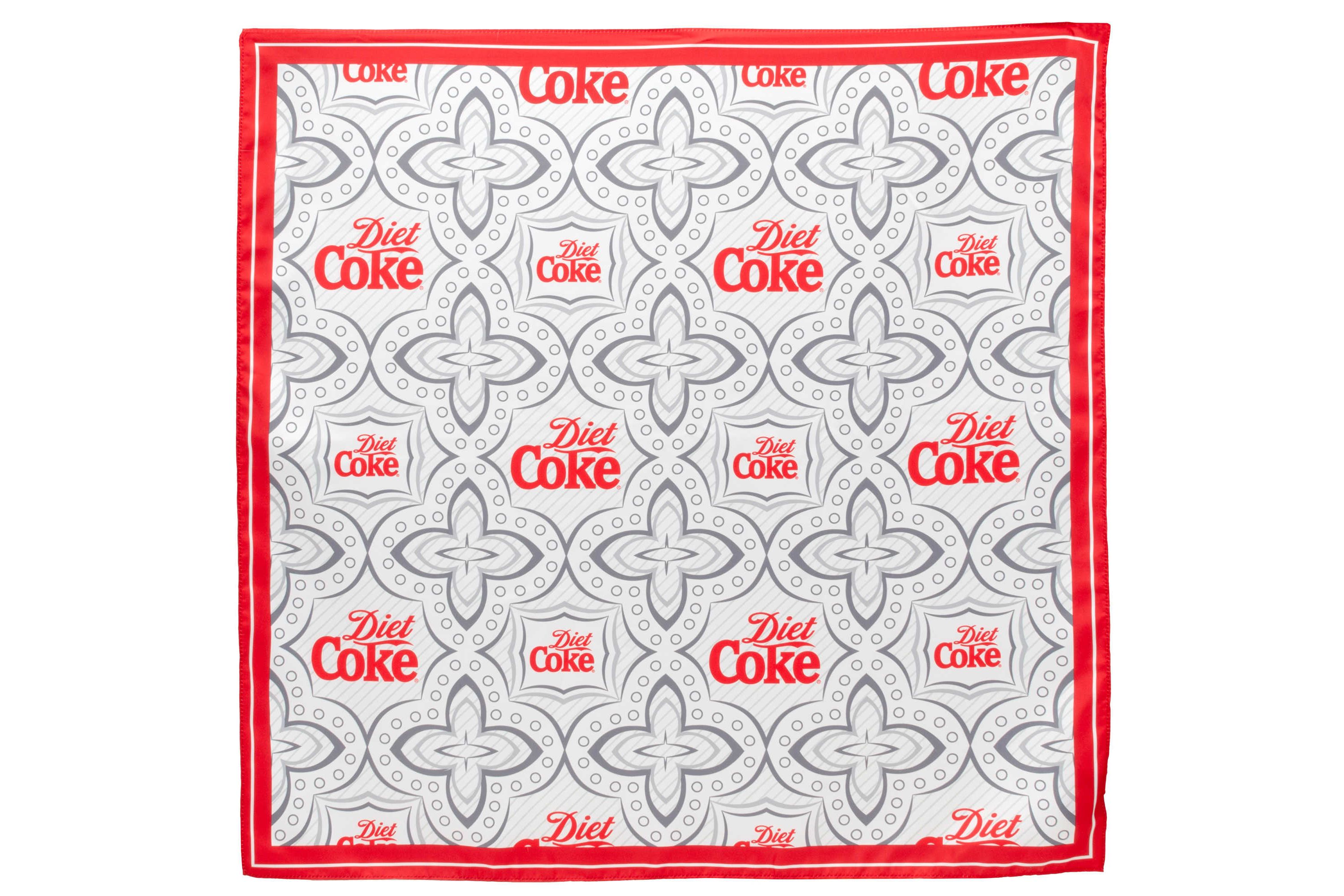Satin Diet Coke Print Grey Scarf